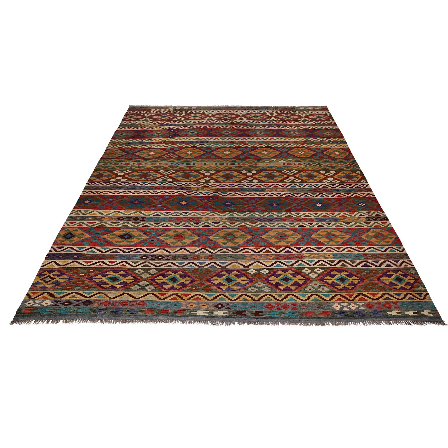 Handmade Vegetable Kilim 9' 7" x 12' 10" (ft) - No. W34823