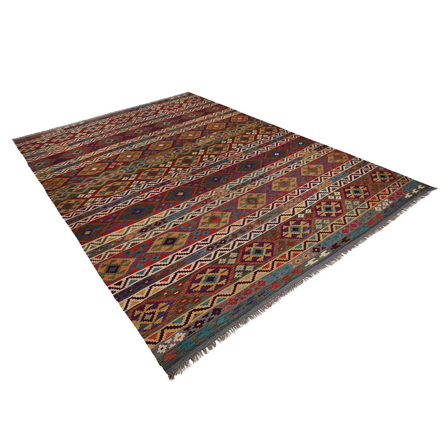 Handmade Vegetable Kilim 9' 7" x 12' 10" (ft) - No. W34823