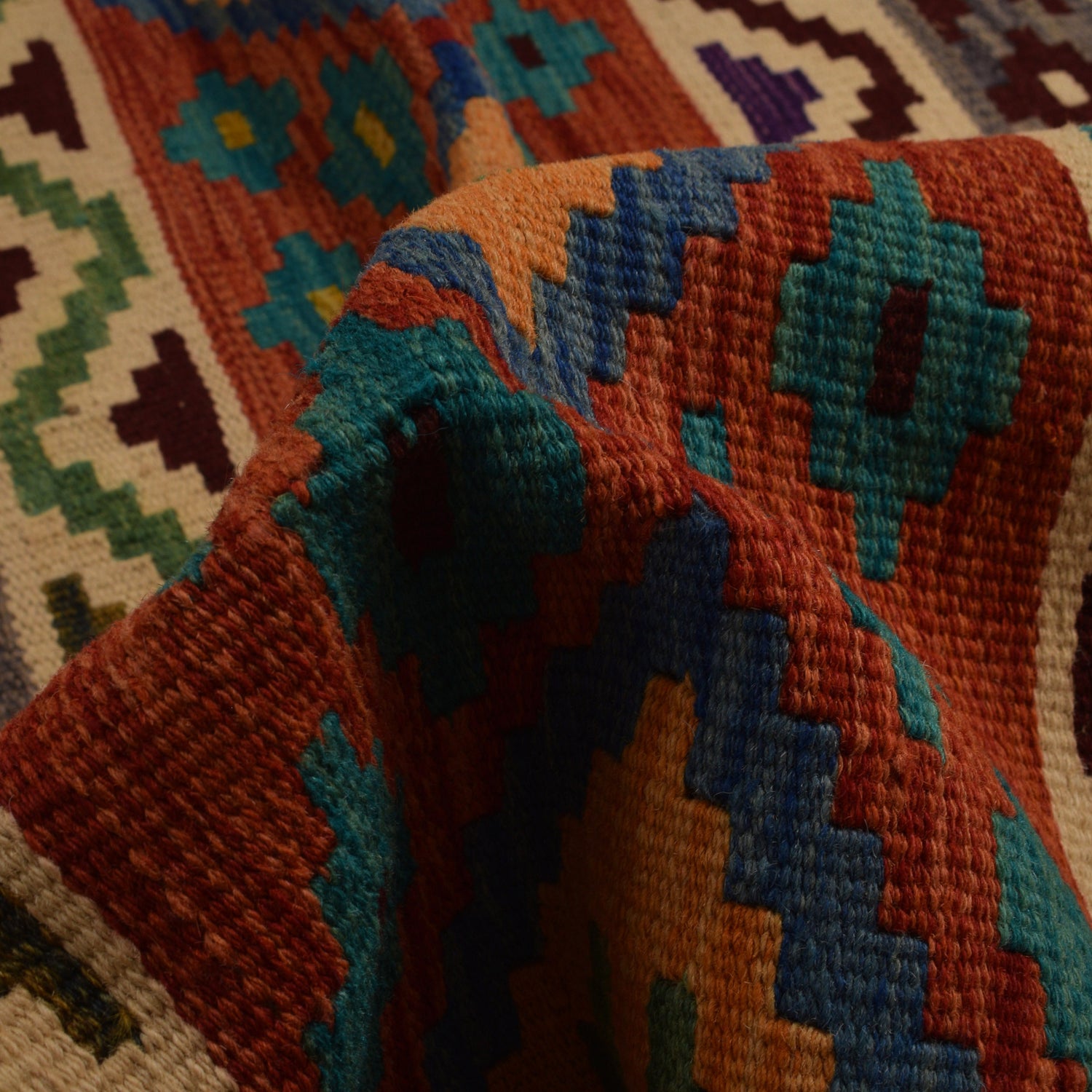 Handmade Vegetable Kilim 9' 7" x 12' 10" (ft) - No. W34823