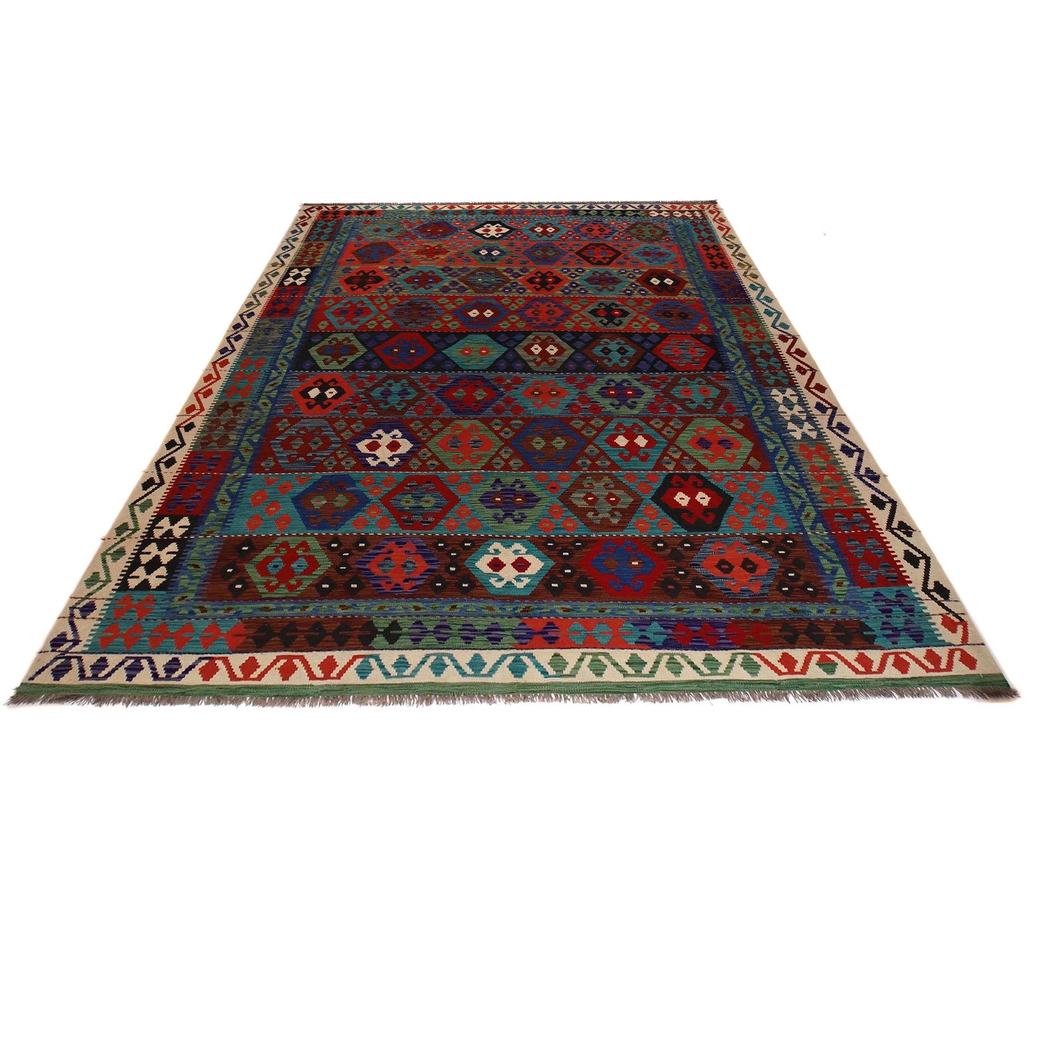 Handmade Vegetable Kilim 8' 7 x 11' 7 (ft) - No. W34824