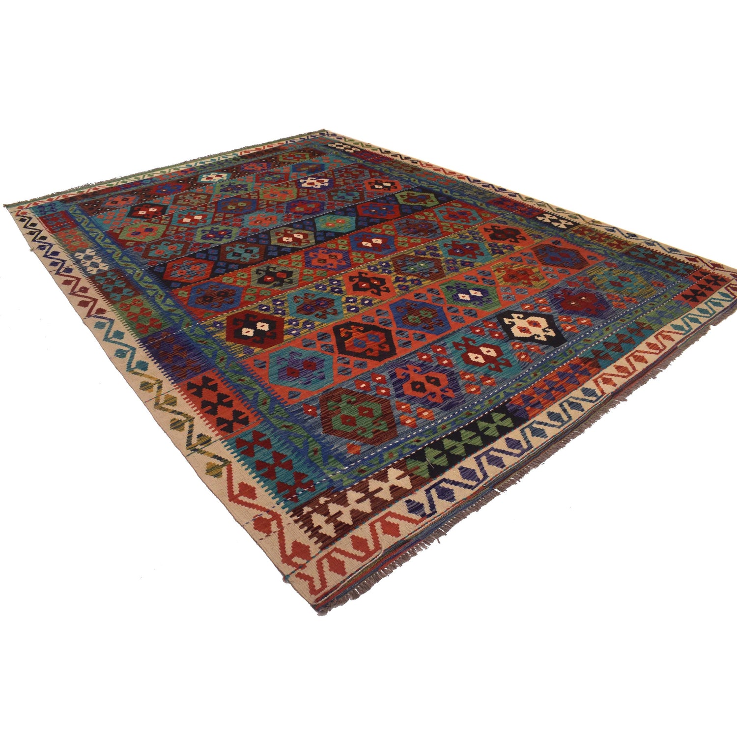 Handmade Vegetable Kilim 8' 7 x 11' 7 (ft) - No. W34824