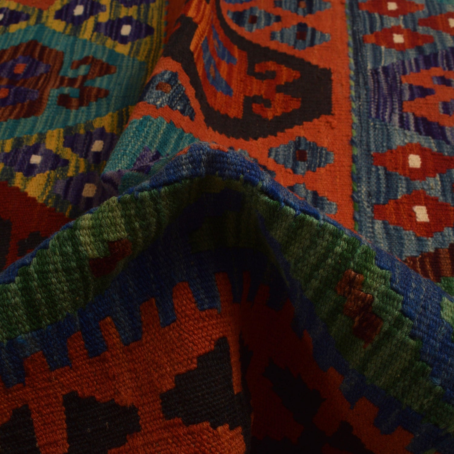 Handmade Vegetable Kilim 8' 7 x 11' 7 (ft) - No. W34824