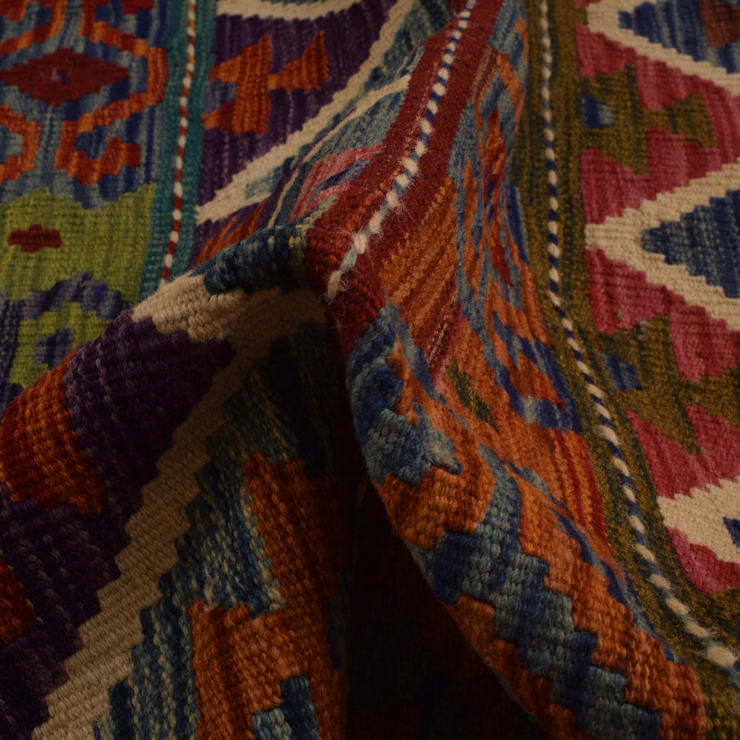 Handmade Vegetable Kelim 8' 4 x 11' 7 (ft) - No. W34827