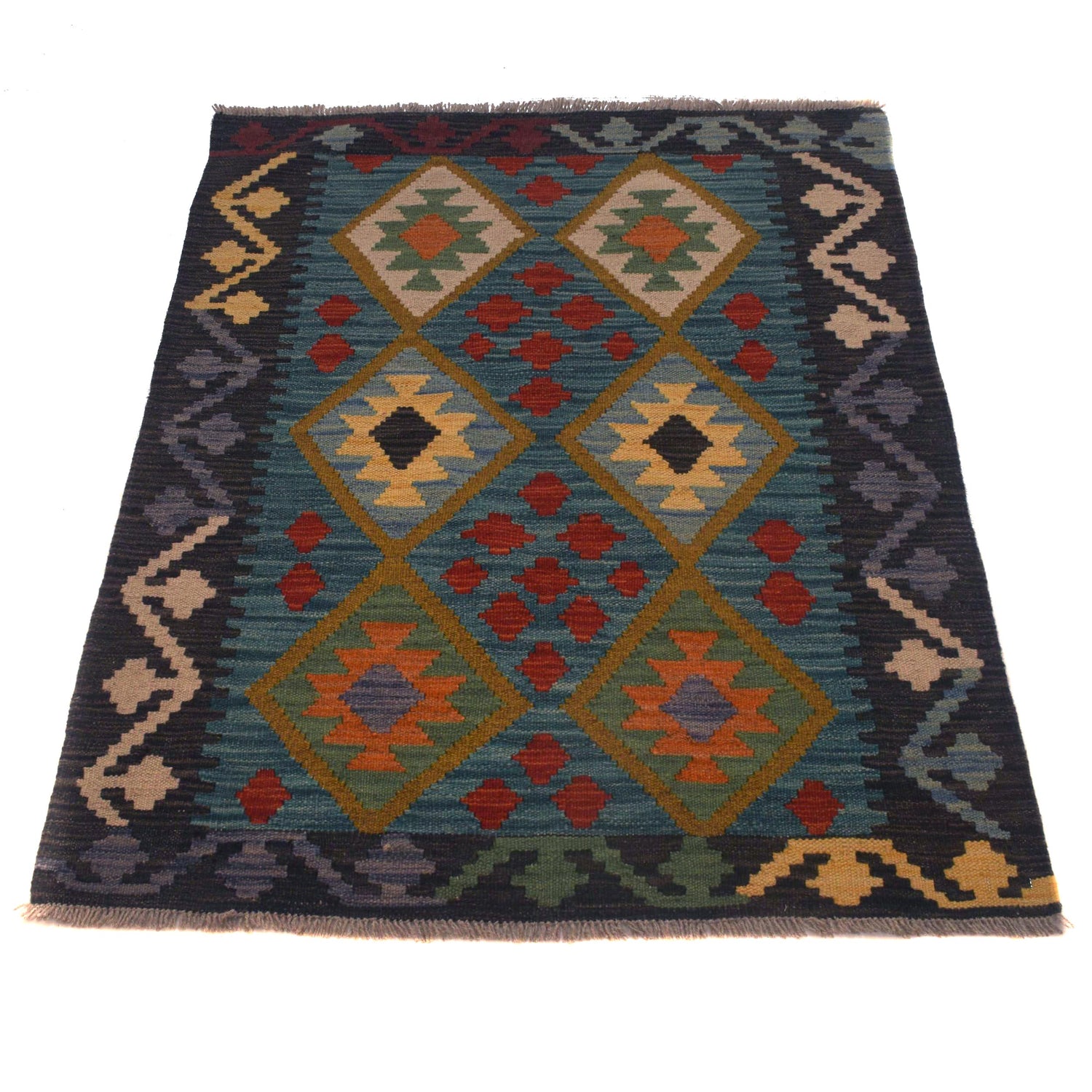 Handmade Vegetable Kilim 2' 9" x 3' 8" (ft) - No. W34828