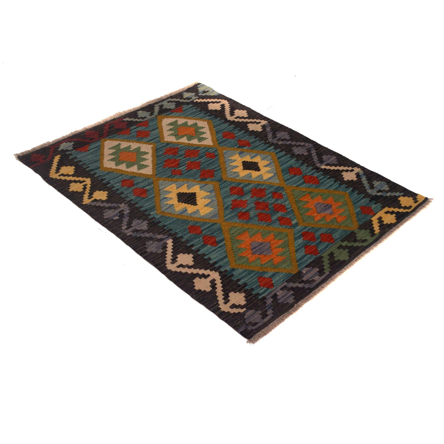 Handmade Vegetable Kilim 2' 9" x 3' 8" (ft) - No. W34828