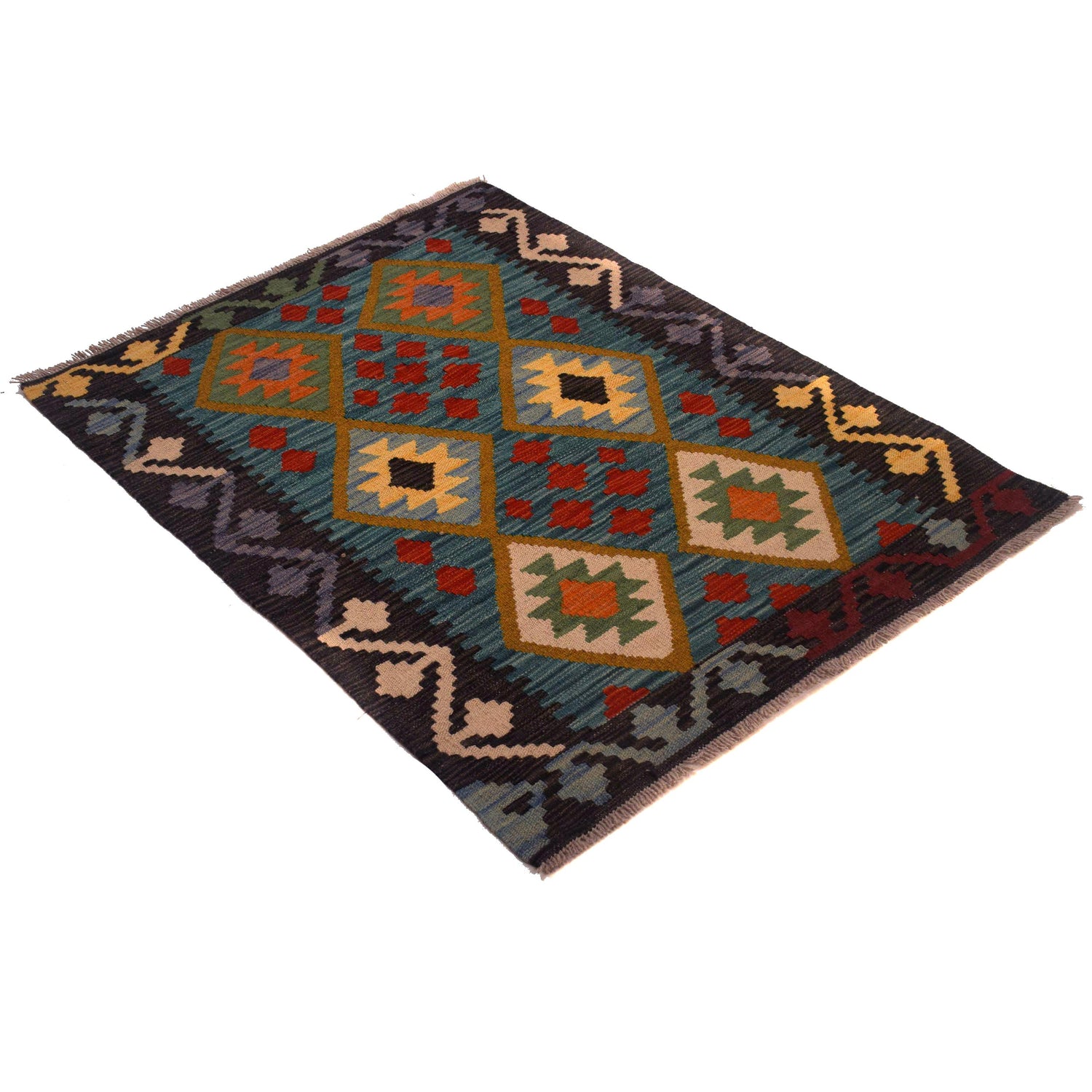Handmade Vegetable Kilim 2' 9" x 3' 8" (ft) - No. W34828