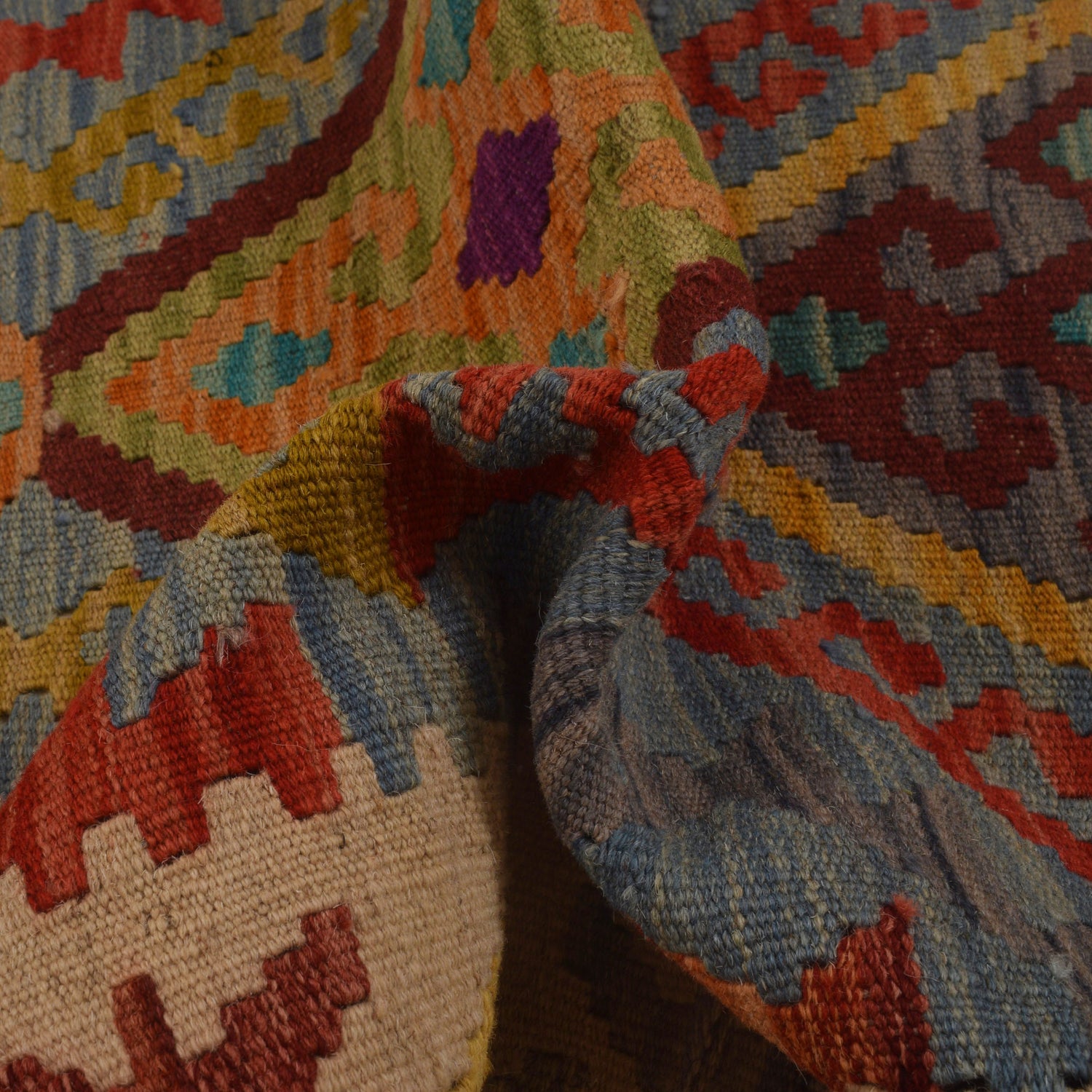 Handmade Vegetable Kelim 2' 9" x 4' 2" (ft) - No. W34829