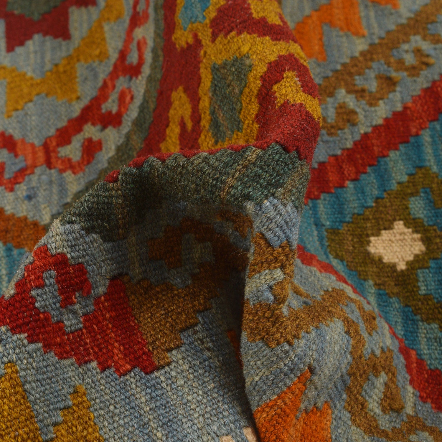 Handmade Vegetable Kelim 2' 9" x 3' 10" (ft) - No. W34831