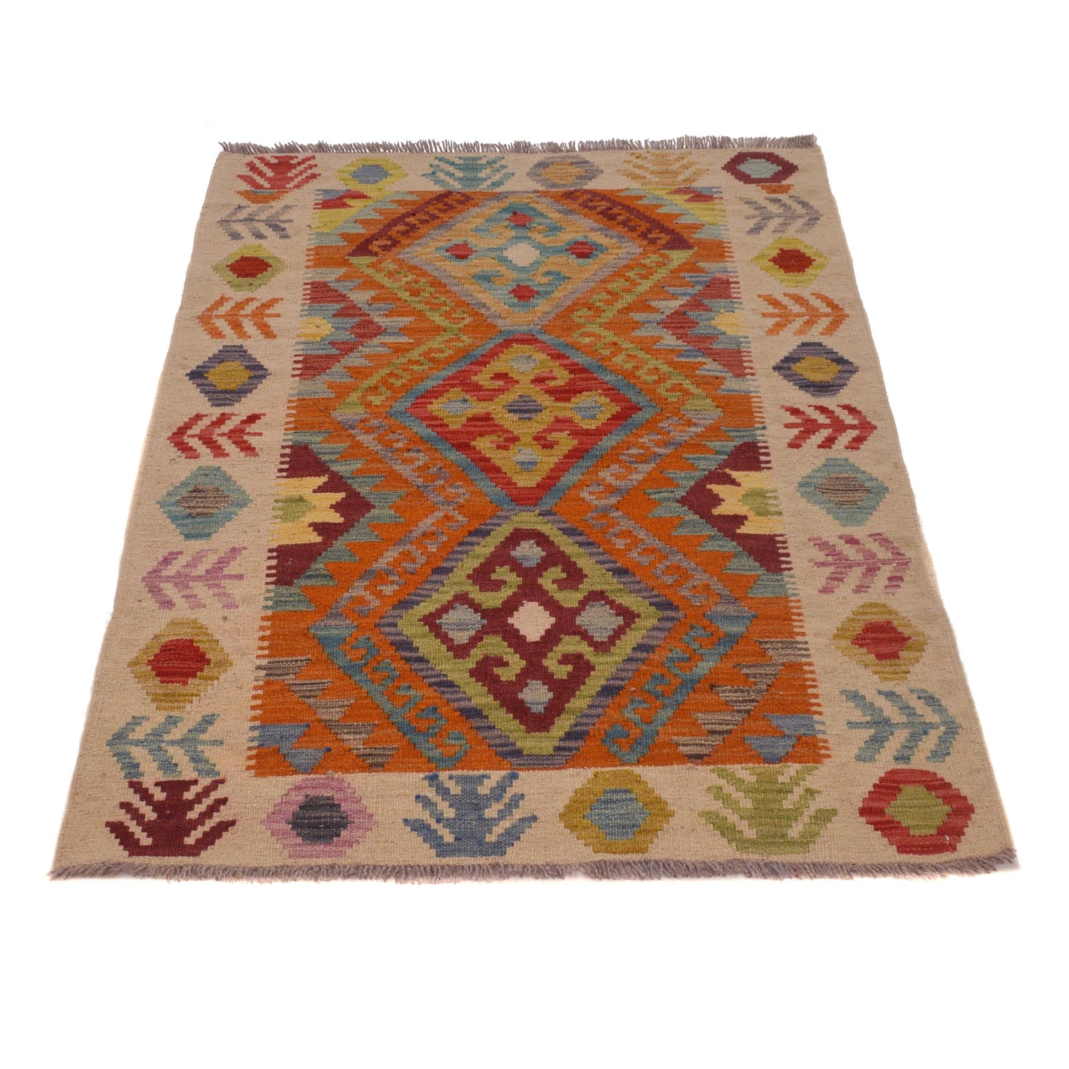 Handmade Vegetable Kilim 2' 8" x 3' 11" (ft) - No. W34840