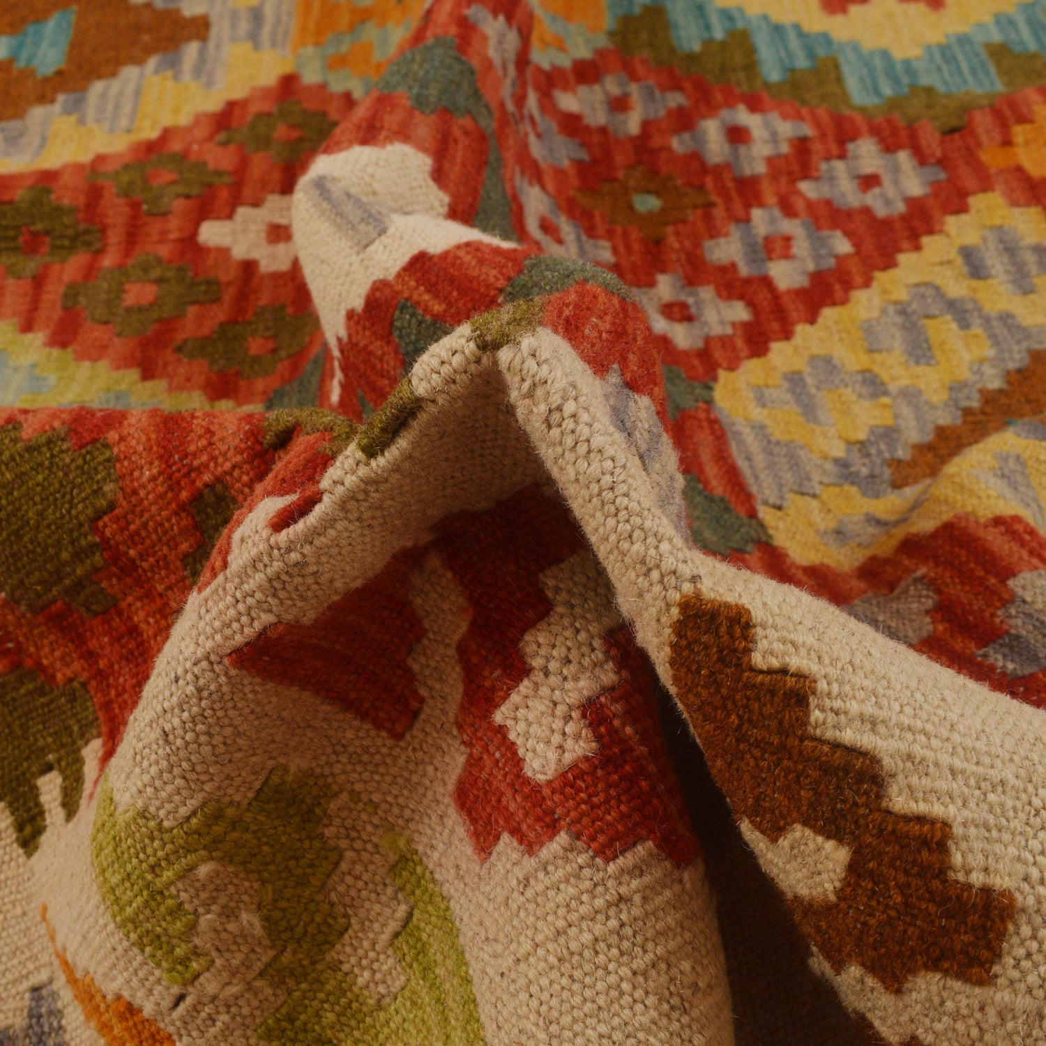 Handmade Vegetable Keilim 5' 1" x 6' 5" (ft) - No. W34841