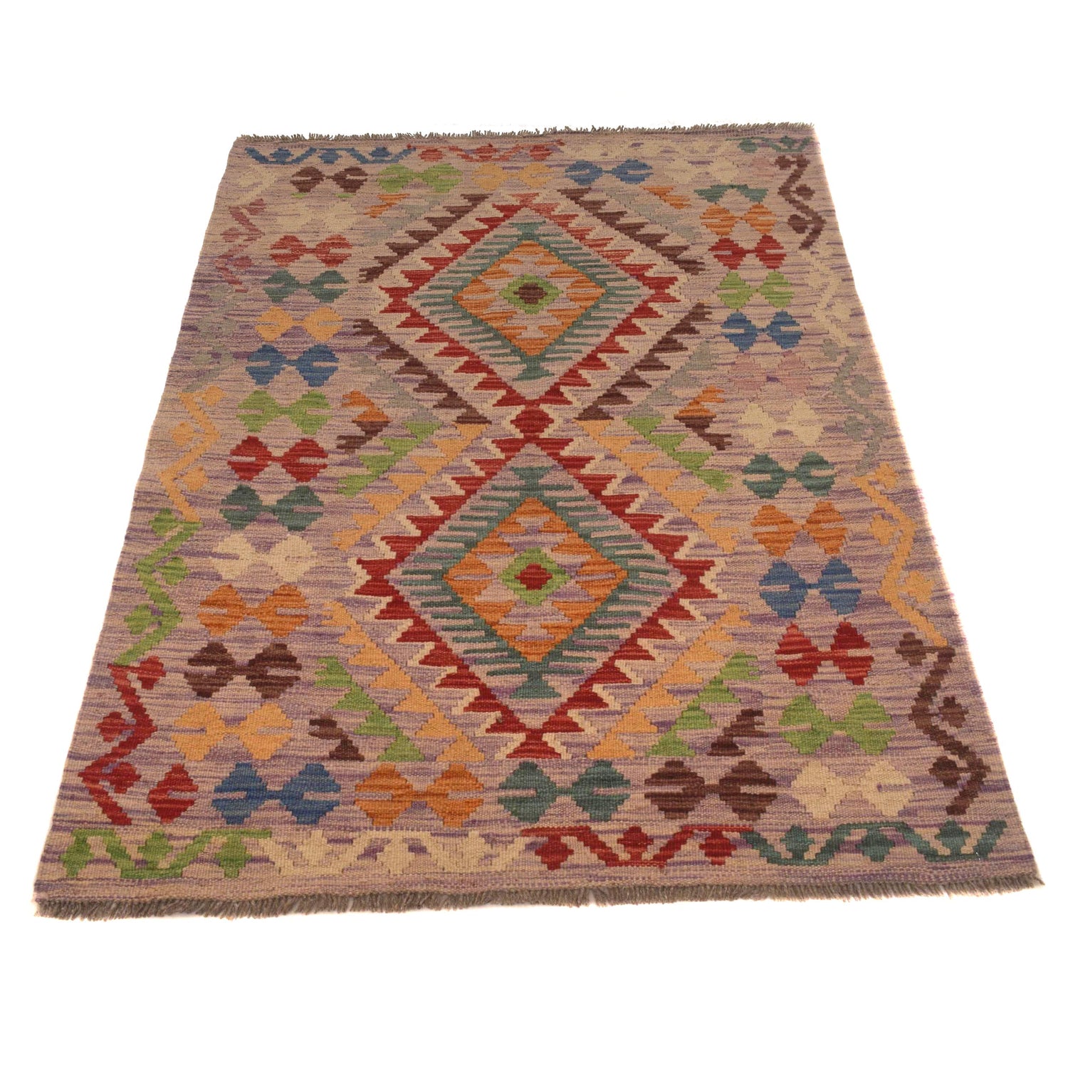 Handmade Vegetable Kilim 3' 3 x 4' 9 (ft) - No. w34843