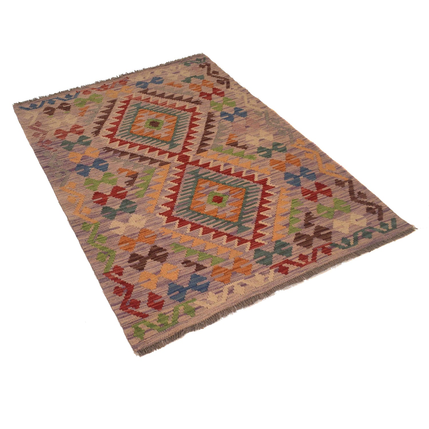 Handmade Vegetable Kilim 3' 3 x 4' 9 (ft) - No. w34843