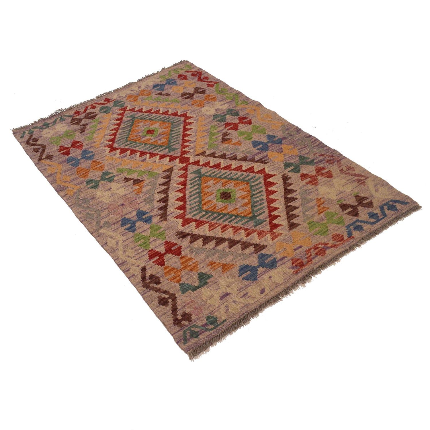 Handmade Vegetable Kilim 3' 3 x 4' 9 (ft) - No. w34843