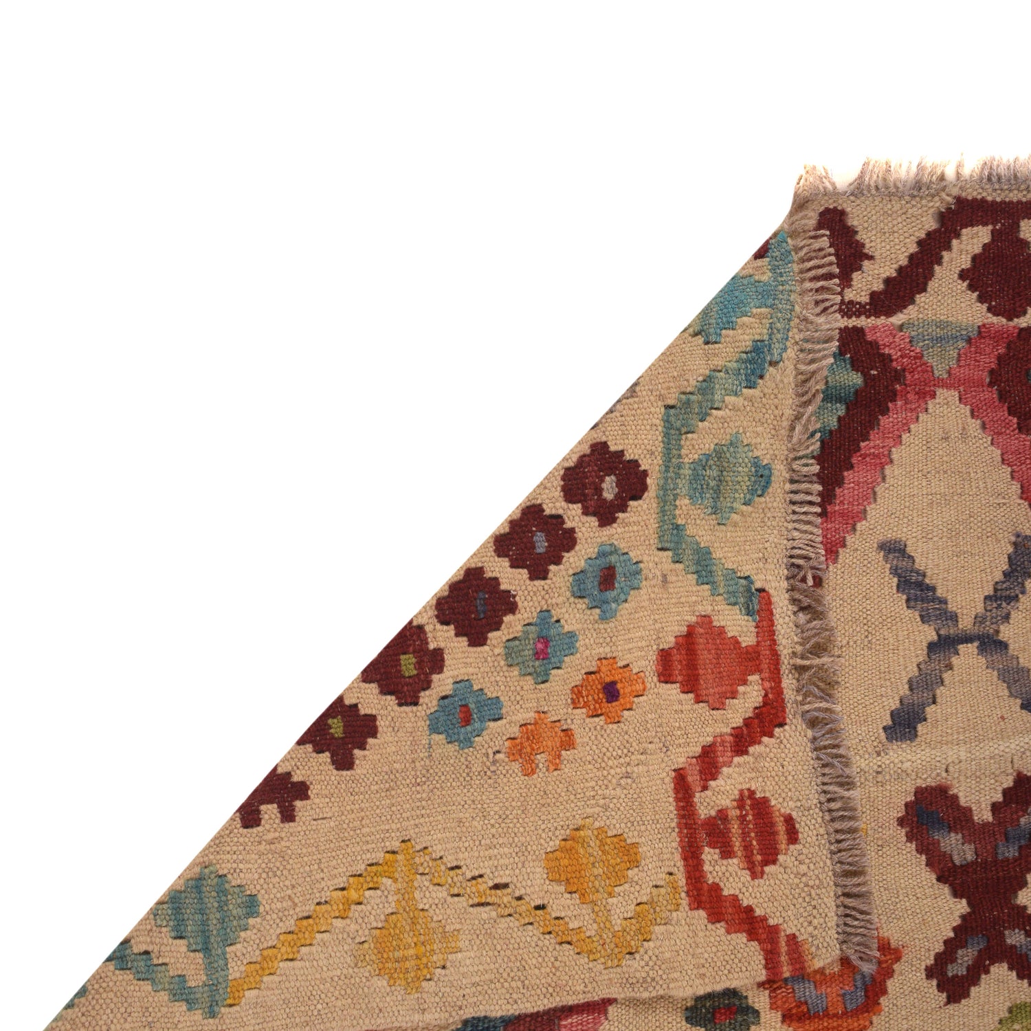 Handmade Vegetable Kelim 3' 3" x 4' 5" (ft) - No. W34844