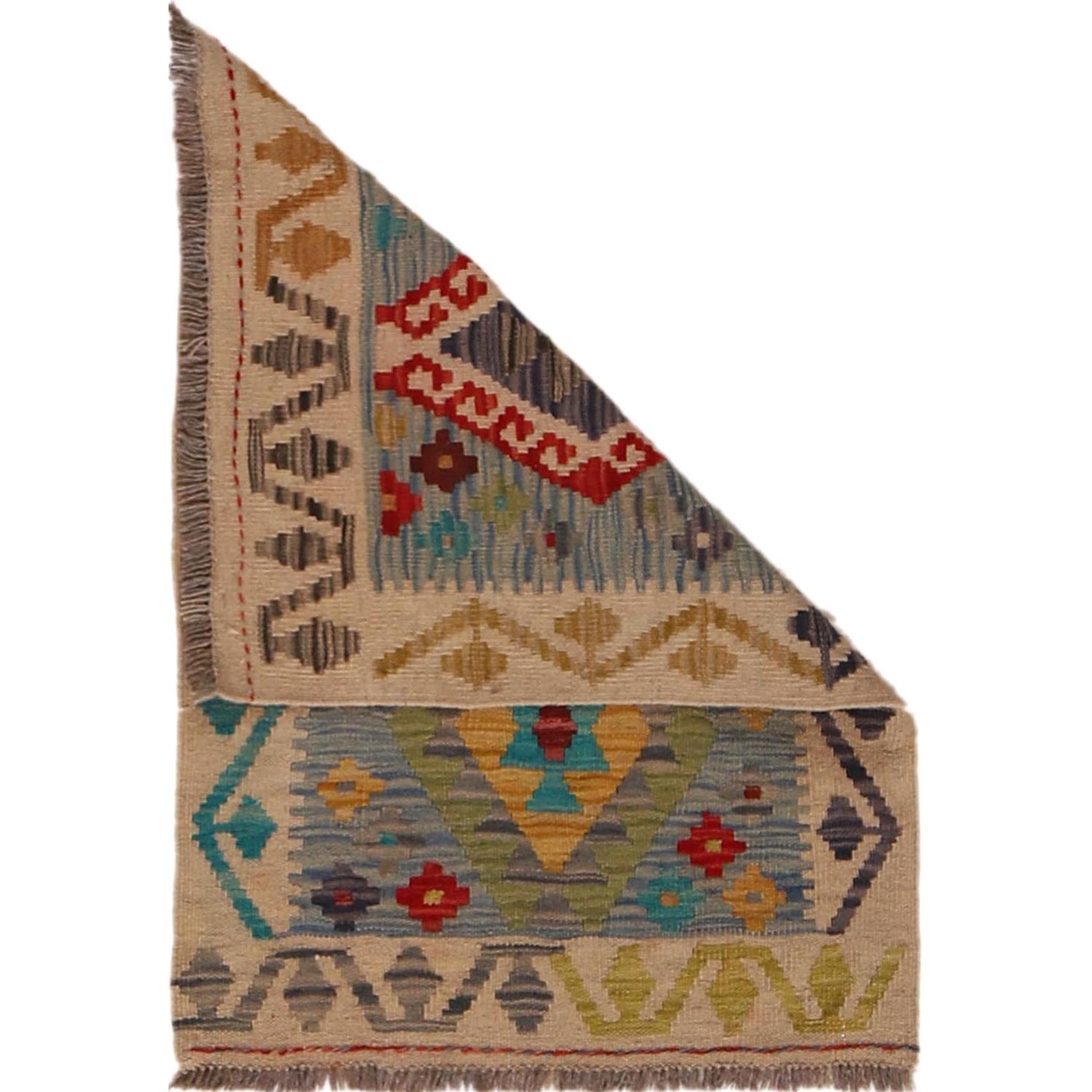 Handmade Vegetable Kilim 1' 11" x 2' 10" (ft) - No. W34848