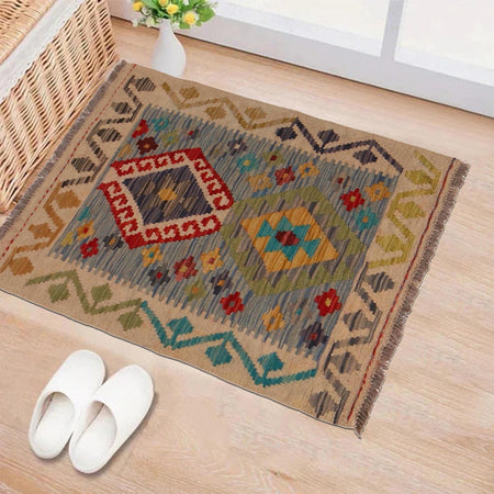 Handmade Vegetable Kilim 1' 11" x 2' 10" (ft) - No. W34848