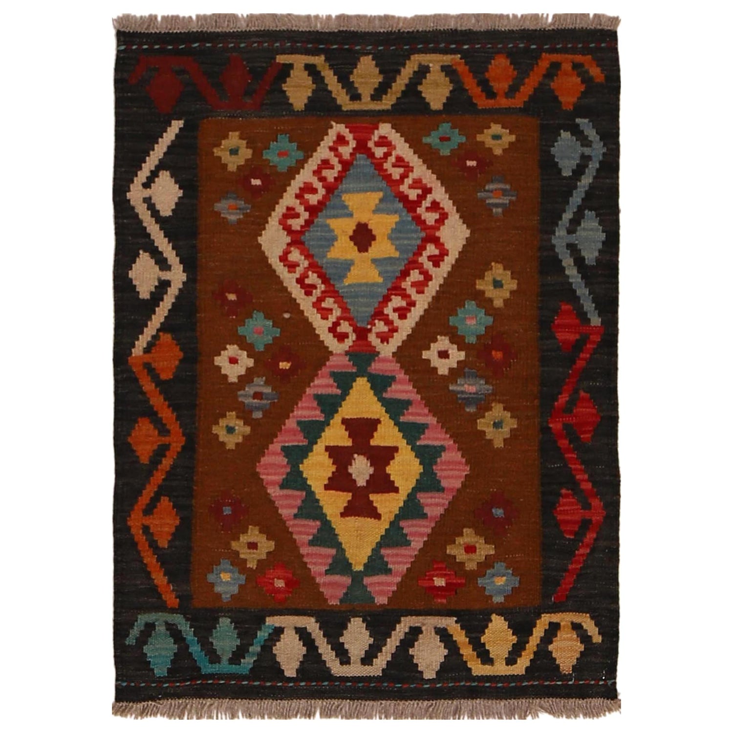 Handmade Vegetable Kelim 2' 2" x 2' 11" (ft) - No. W34851