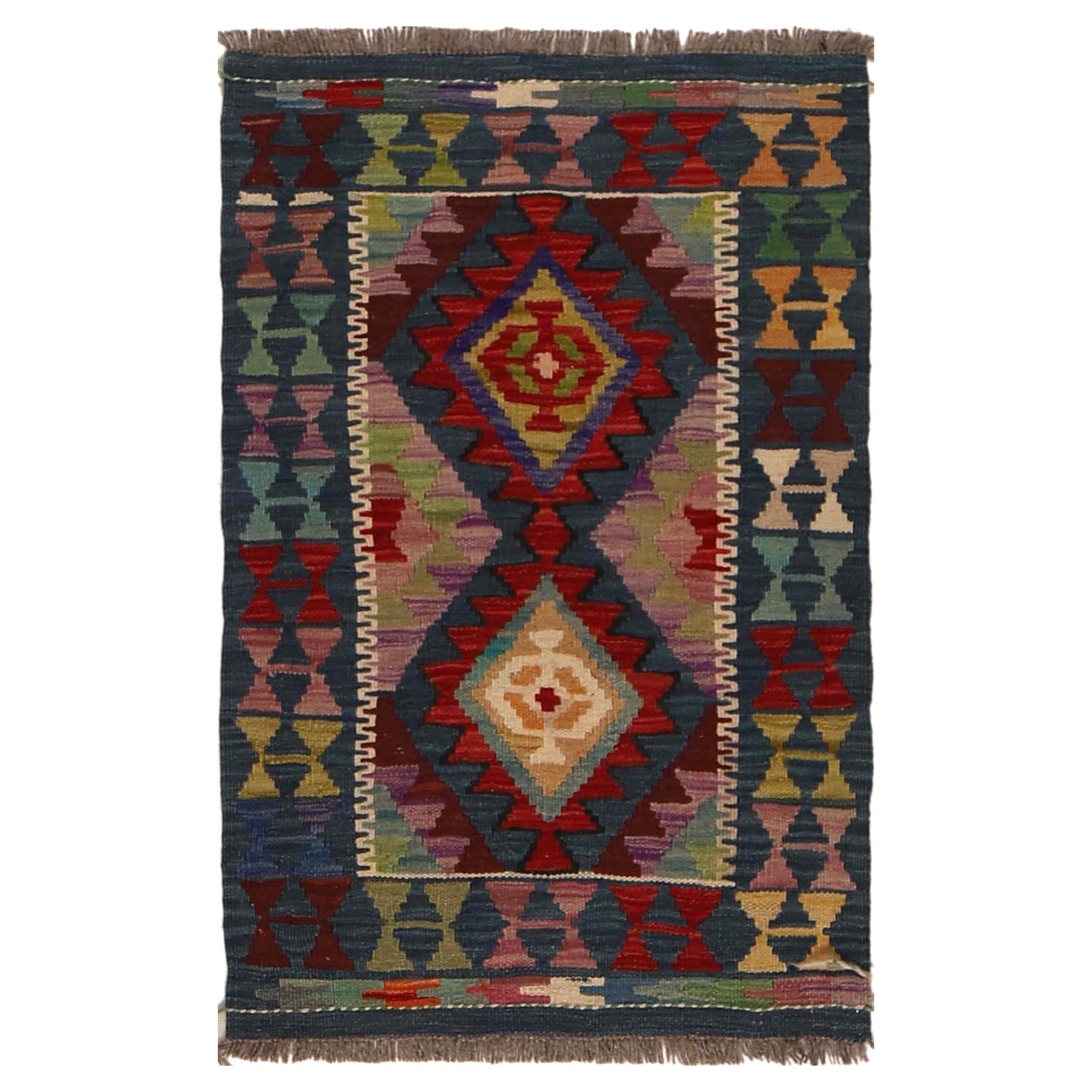 Handmade Vegetable Kilim 1' 11" x 3' 1" (ft) - No. W34852