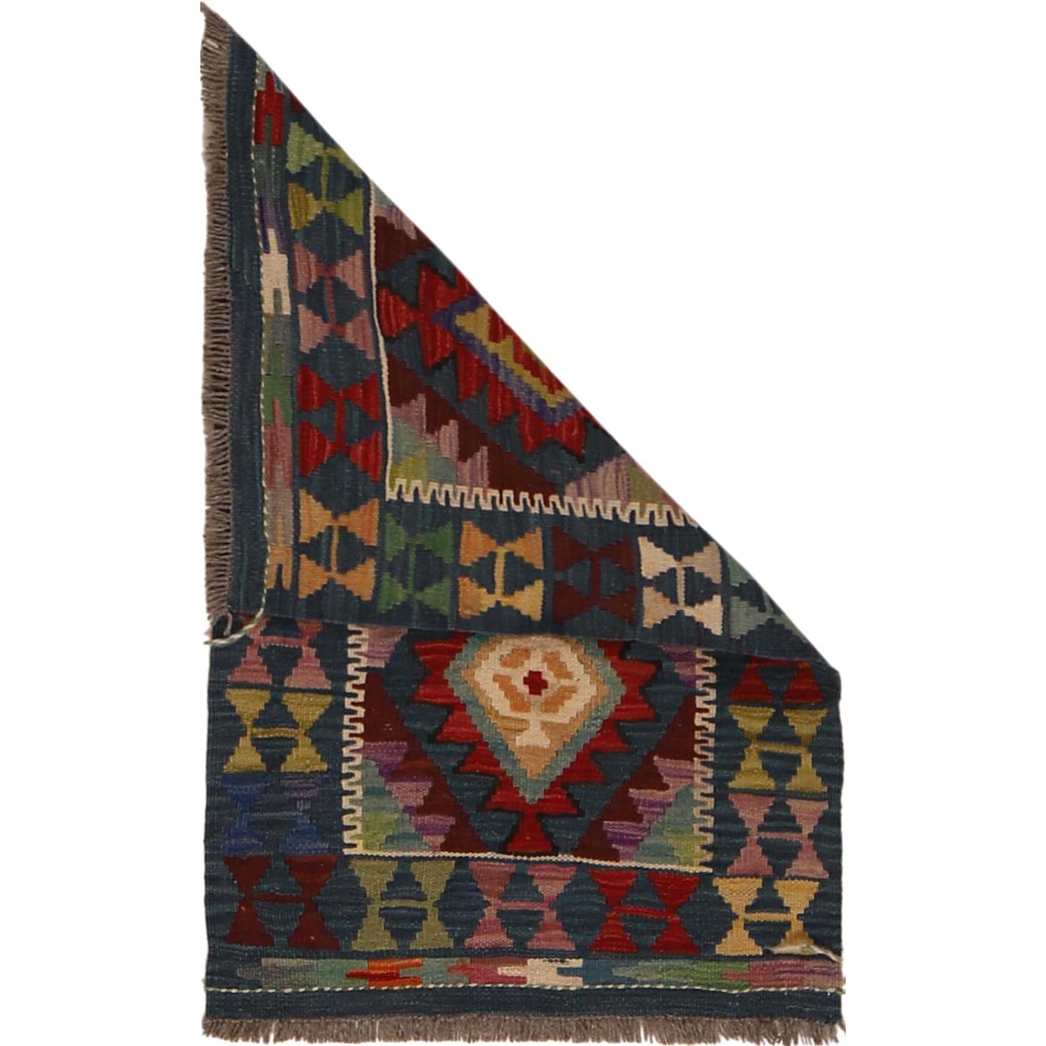 Handmade Vegetable Kilim 1' 11" x 3' 1" (ft) - No. W34852