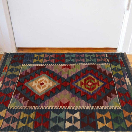 Handmade Vegetable Kilim 1' 11" x 3' 1" (ft) - No. W34852