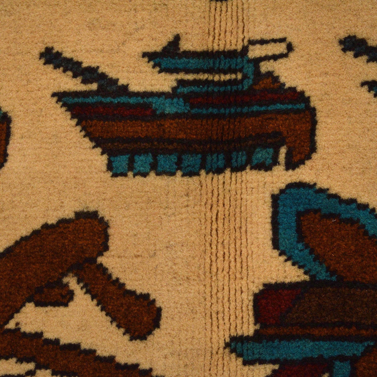 Hand Knotted War Rug 4' 2" x 5' 10" (ft) - No. W35142