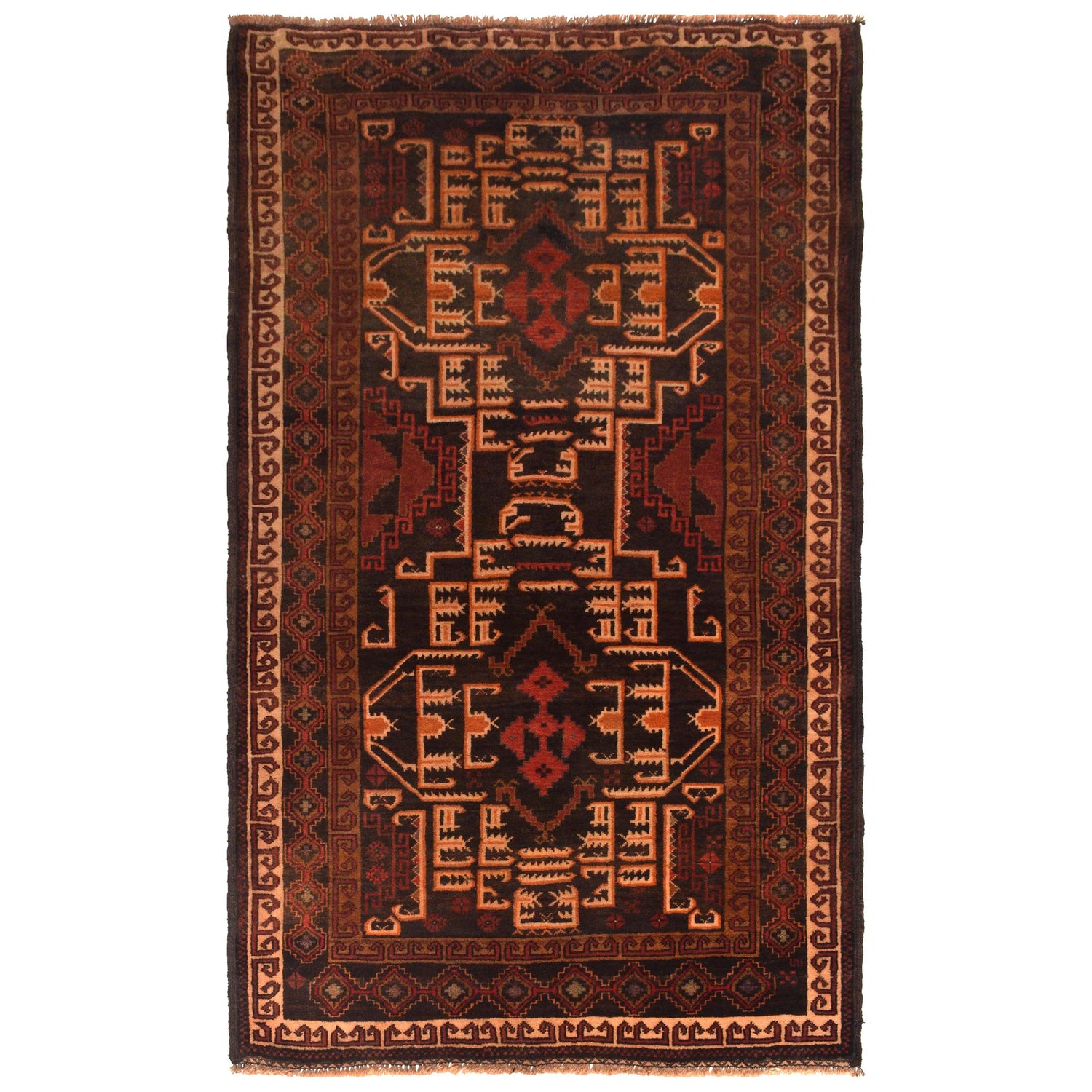 Multi Color Baluchi Rug 3' 8" x 6' 2" (ft) - No. W35445