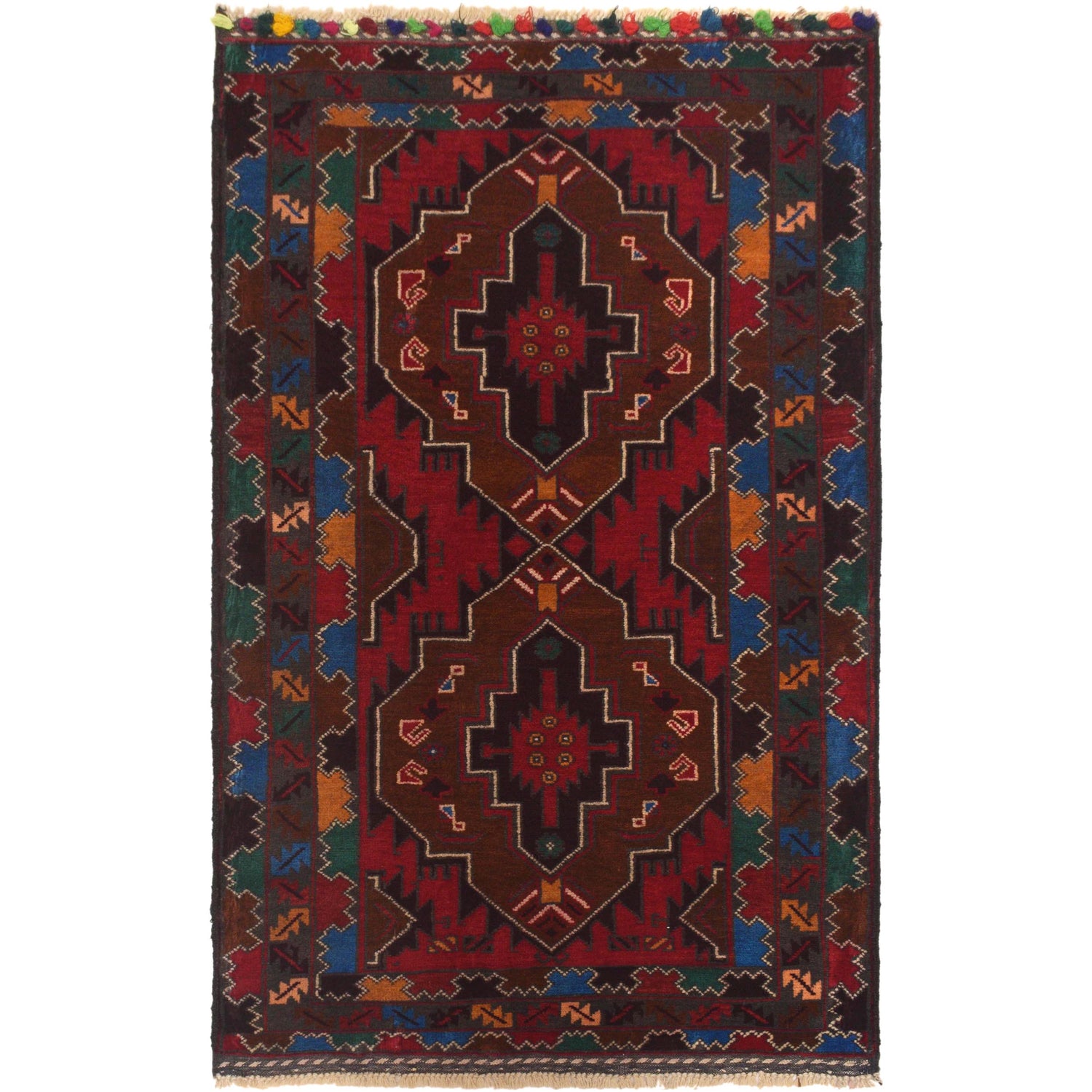 Multi Color Baluchi Rug 2' 9" x 4' 10" (ft) -No W35454