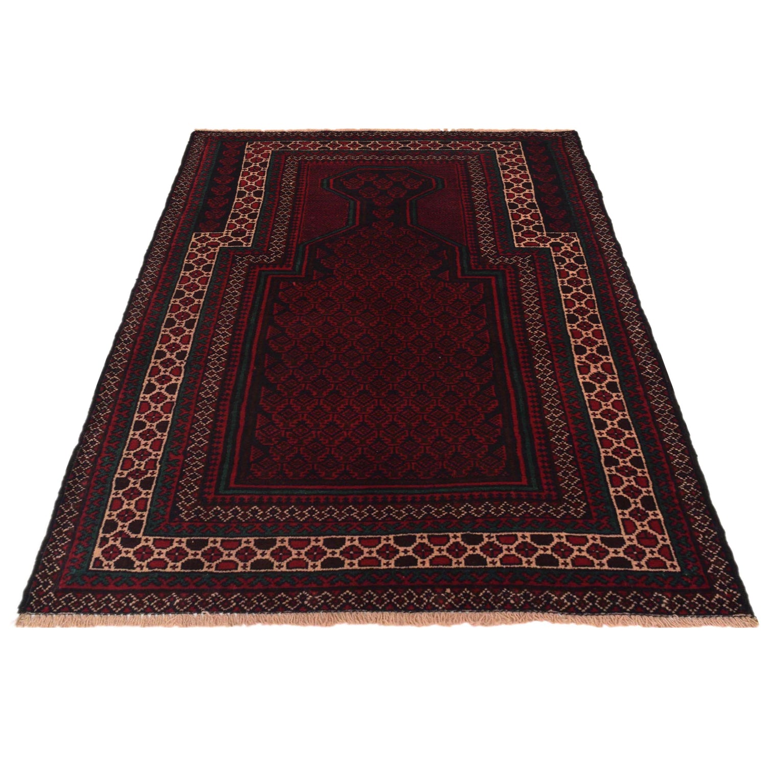 Red Color Prayer Rug 2' 11" x 4' 5" (ft) - No. W35457