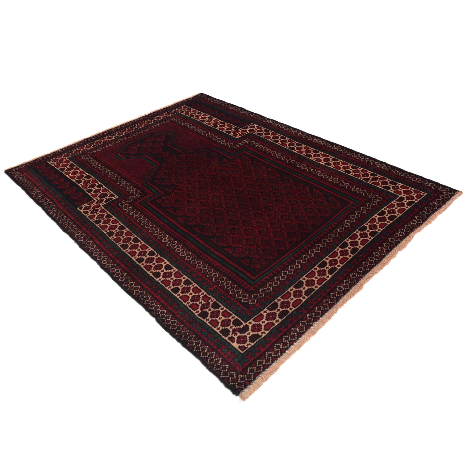 Red Color Prayer Rug 2' 11" x 4' 5" (ft) - No. W35457