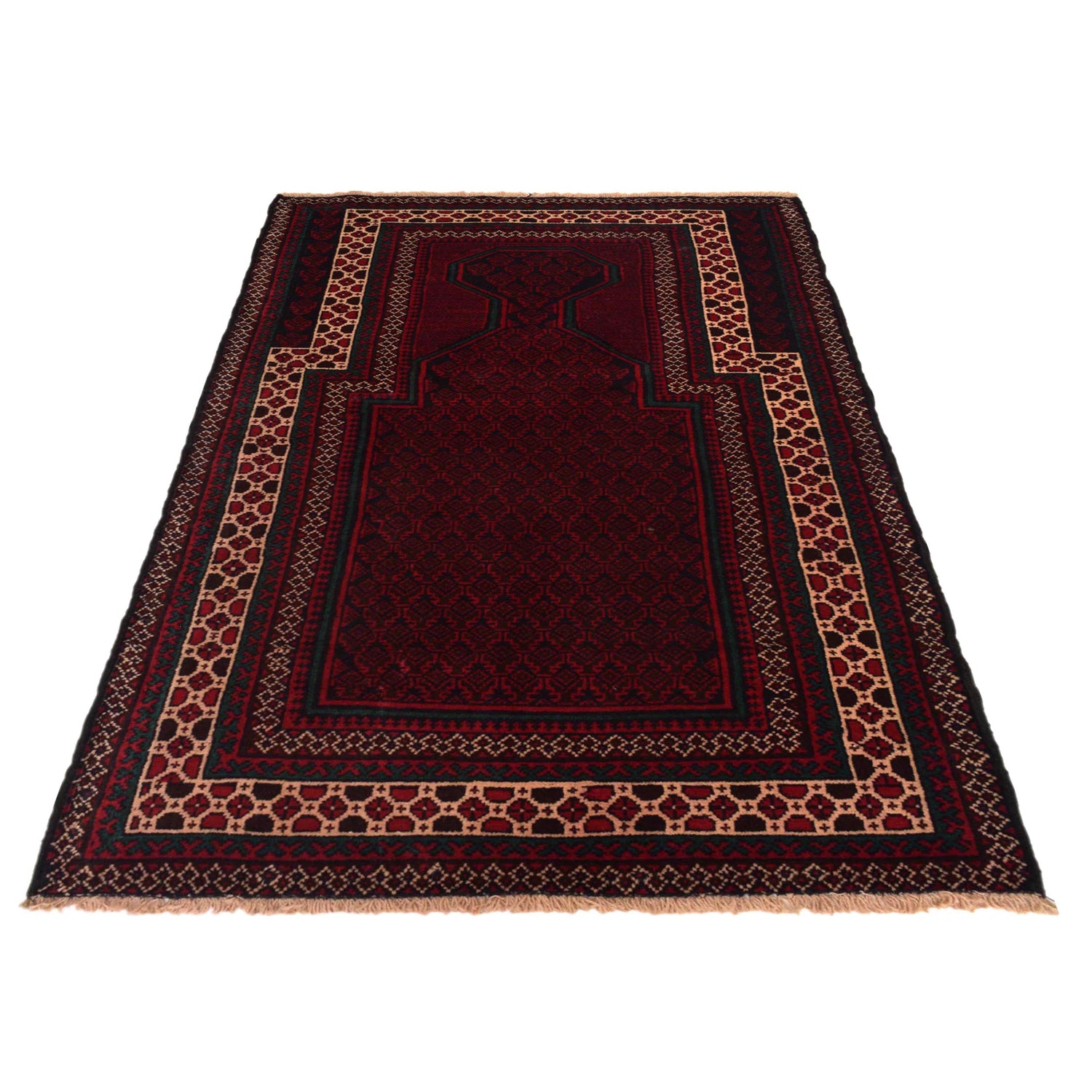 Red Color Prayer Rug 2' 11" x 4' 7" (ft) - No. W35458