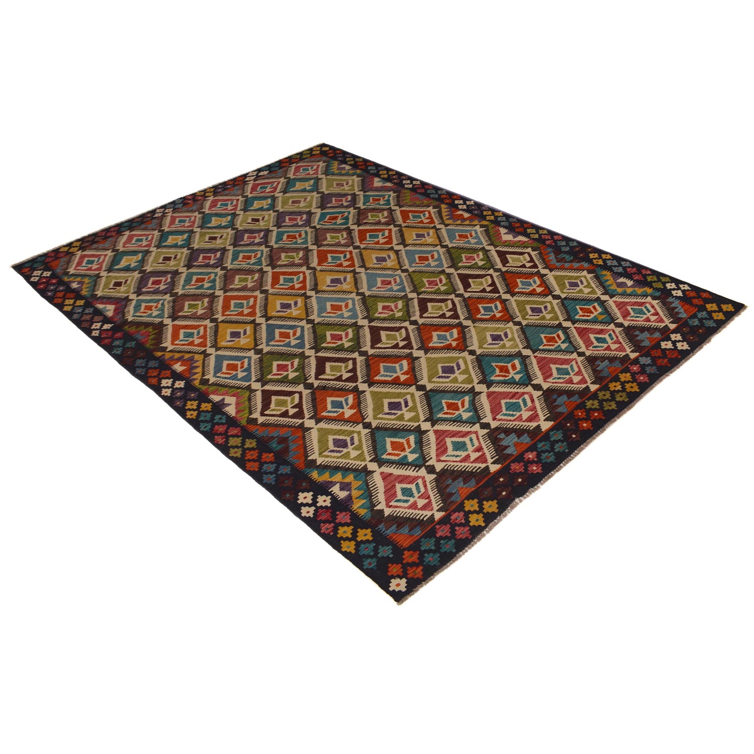 Handmade Vegetable Kilim 6' 8" x 10' 0" (ft) - No. W35525