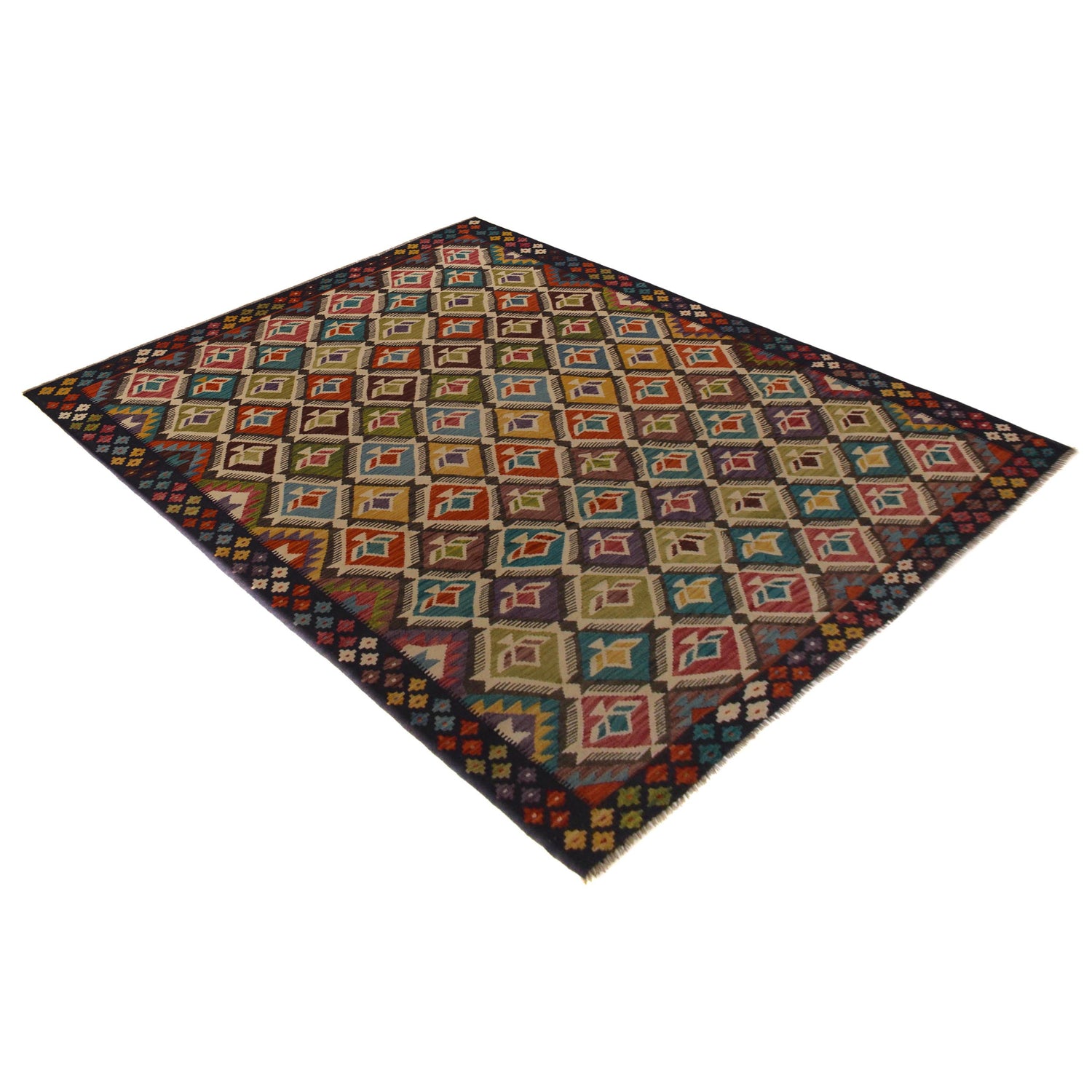 Handmade Vegetable Kilim 6' 8" x 10' 0" (ft) - No. W35525