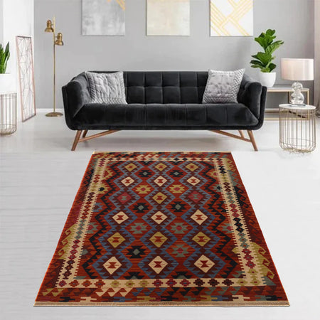 Handmade Vegetable Kelim 4' 11" x 7' 5" (ft) - No. W35534