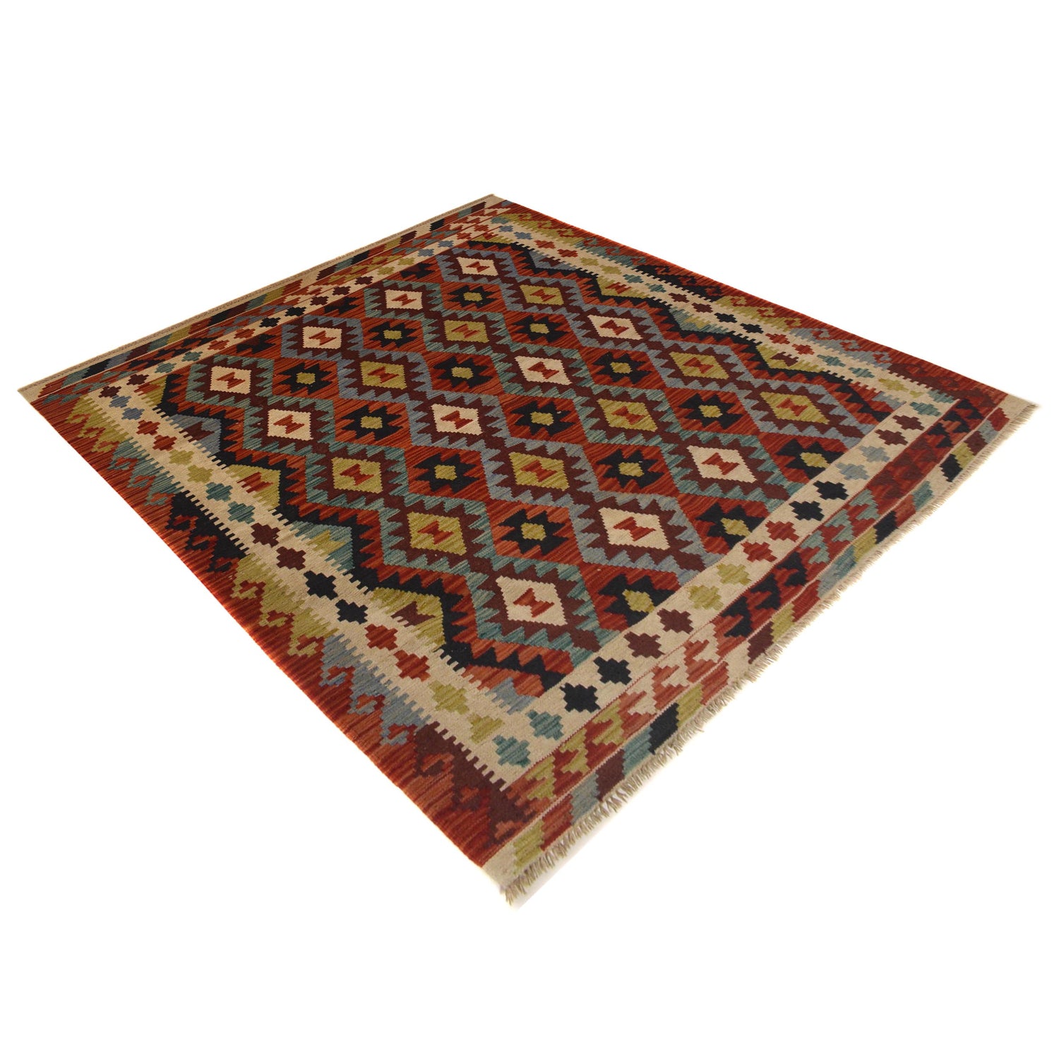Handmade Vegetable Kilim 5' 1" x 6' 8" (ft) - No. W35535