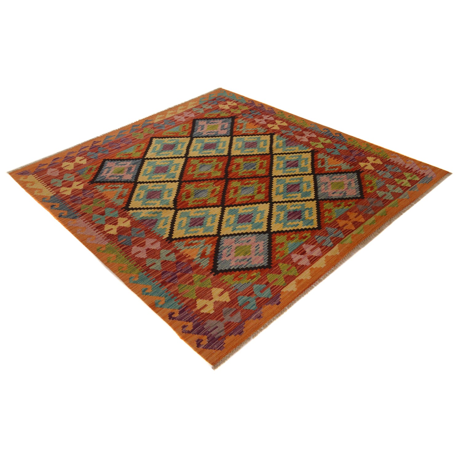 Handmade Vegetable Kelim 5' 1" x 6' 1" (ft) - No. W35536