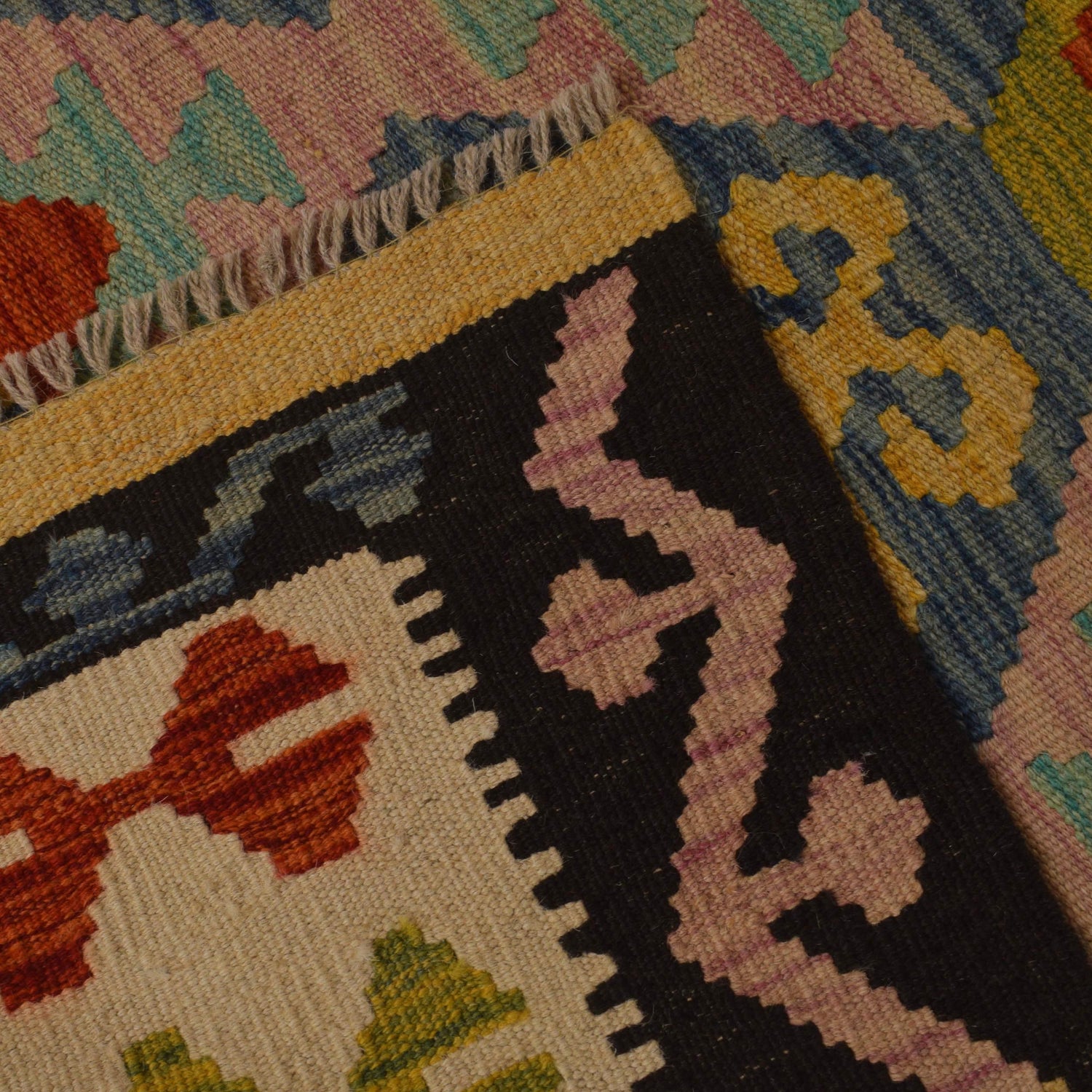 Handmade Vegetable Kilim 5' 3" x 6' 7" (ft) - No. W35540