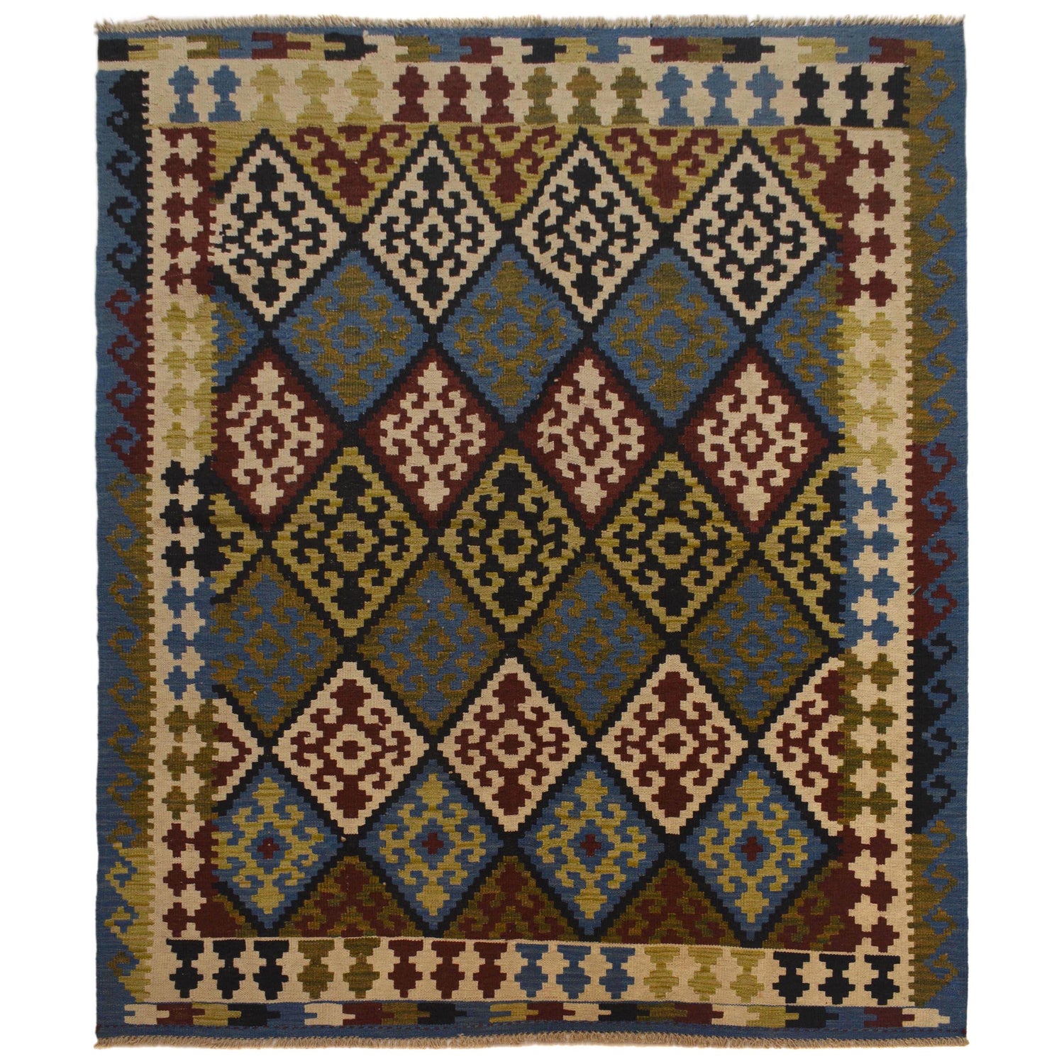 Handmade Vegetable Kelim 5' 2" x 6' 5" (ft) - No. W35541