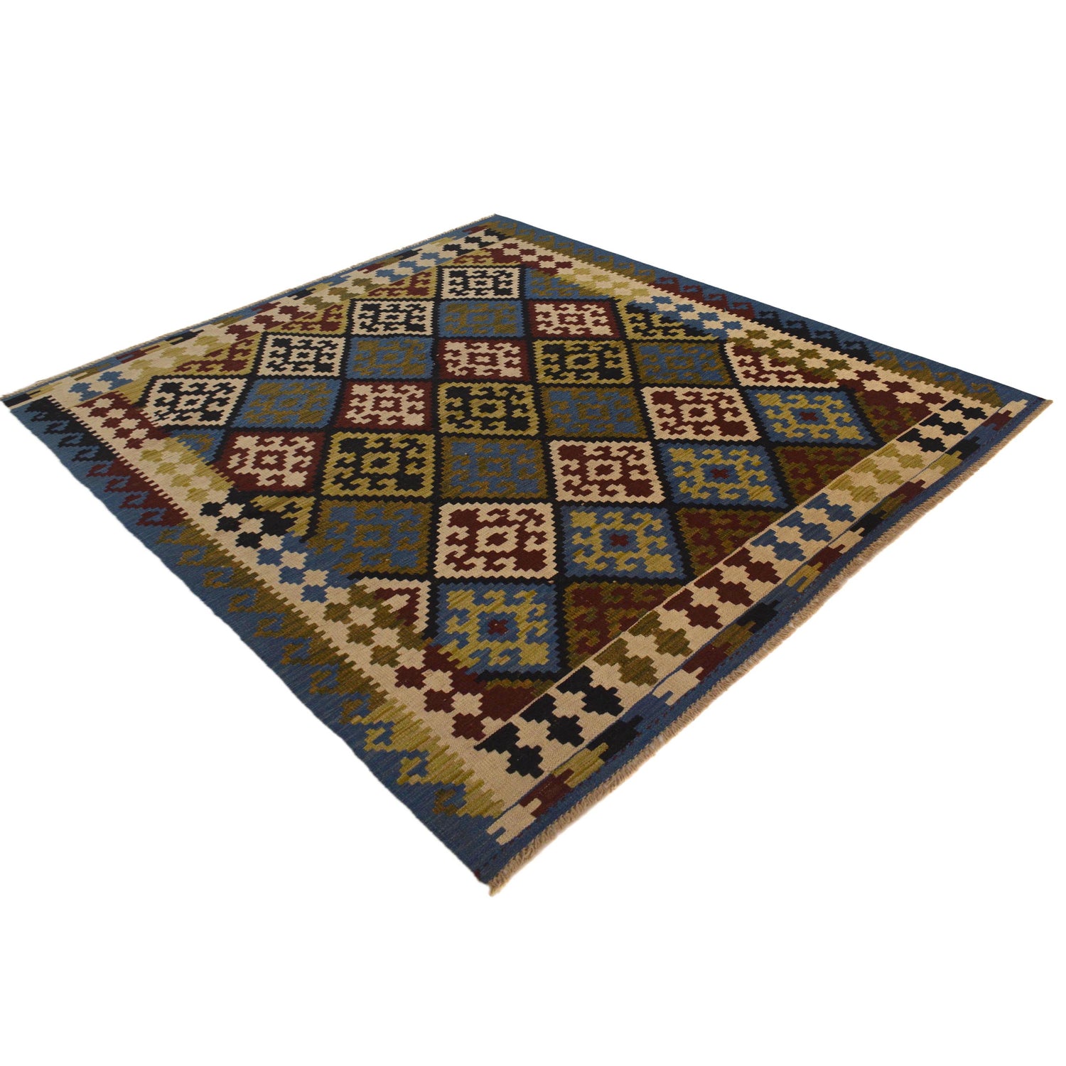 Handmade Vegetable Kelim 5' 2" x 6' 5" (ft) - No. W35541