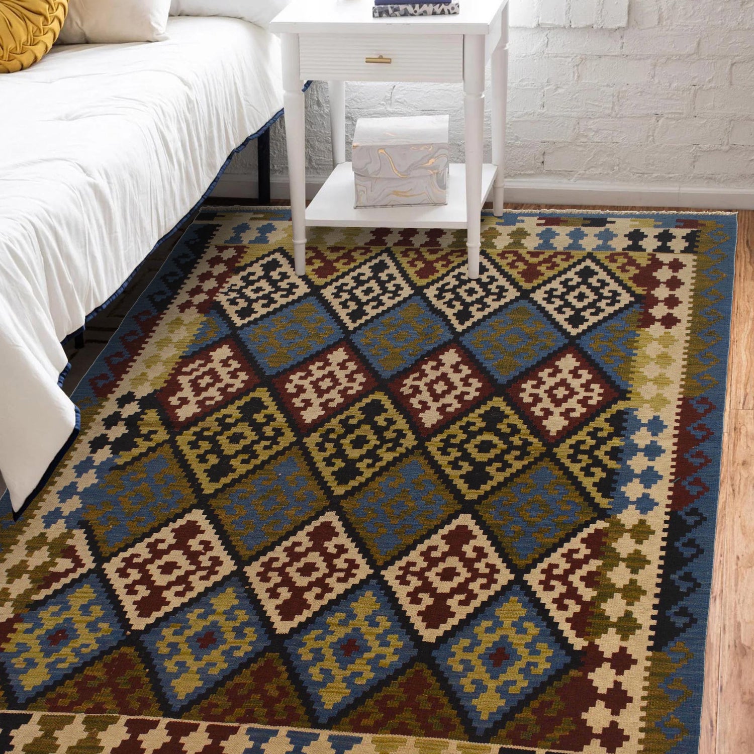 Handmade Vegetable Kelim 5' 2" x 6' 5" (ft) - No. W35541