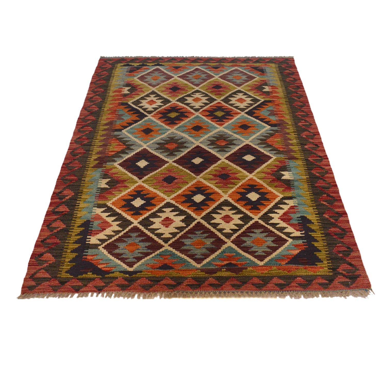 Handmade Vegetable Kilim 3' 4"  x 5' 0" (ft) - No. W35542