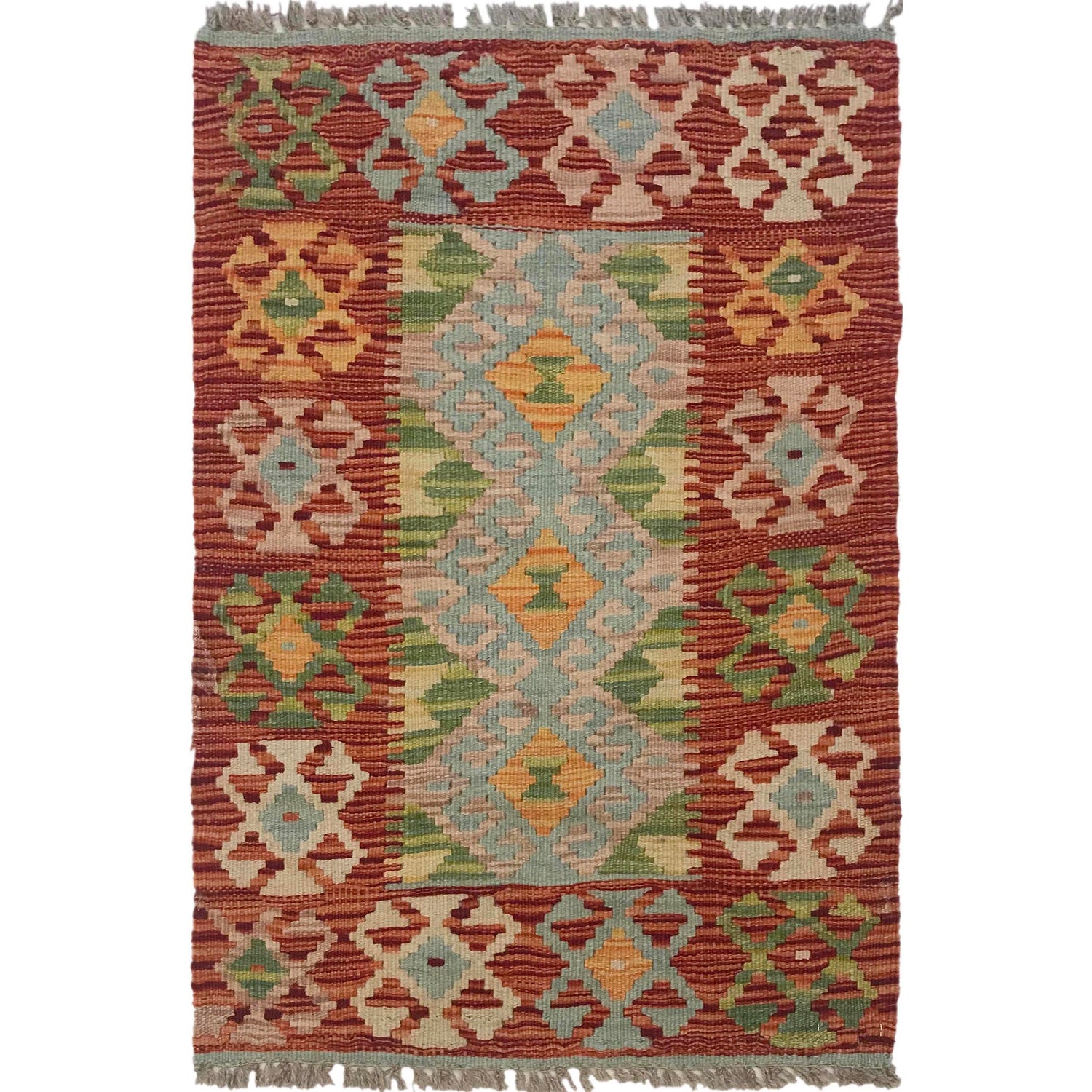Handmade Vegetable Kilim 1' 9" x 2' 10" (ft) - No. W35546