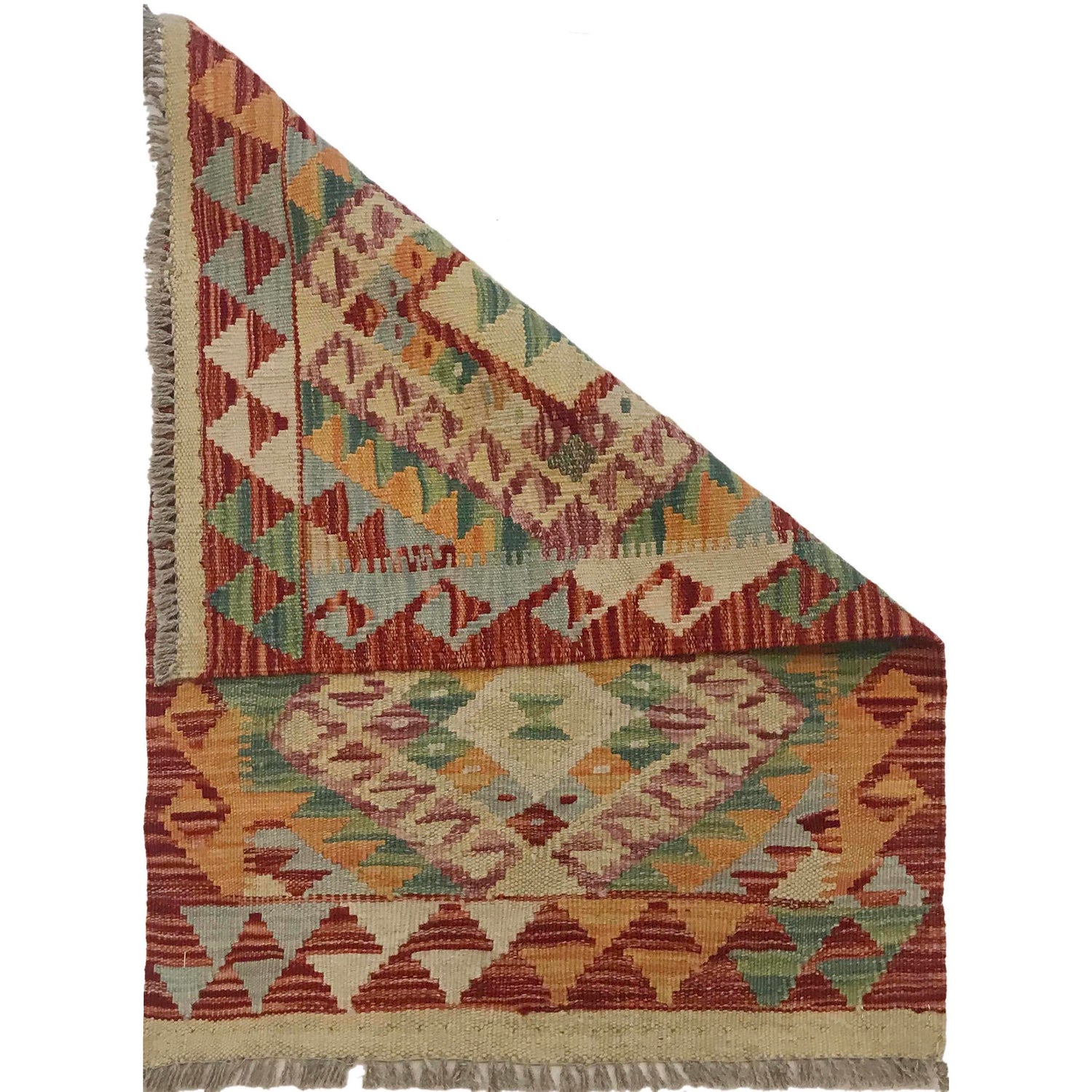 Handmade Vegetable Kilim 1' 12" x 2' 11" (ft) - No. W35548