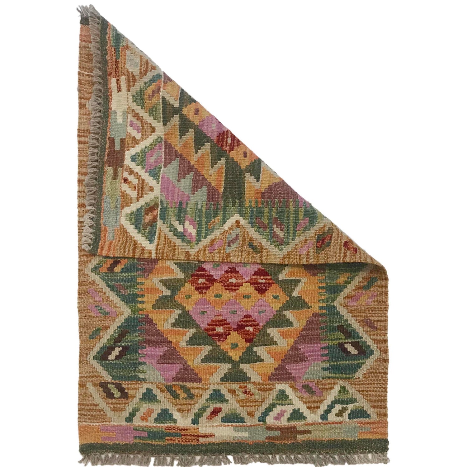 Handmade Vegetable Kelim 1' 12" x 3' 2" (ft) - No. W35549