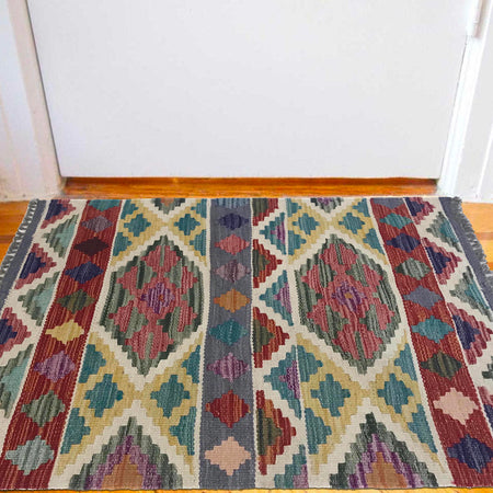 Handmade Vegetable Kelim 2' 1" x 3' 0" (ft) - No. W35551