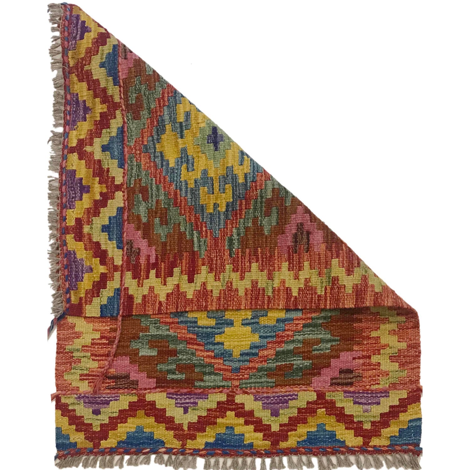 Handmade Vegetable Kilim 2' 1" x 2' 10" (ft) - No. W35557