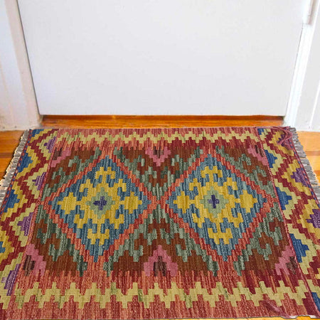 Handmade Vegetable Kilim 2' 1" x 2' 10" (ft) - No. W35557