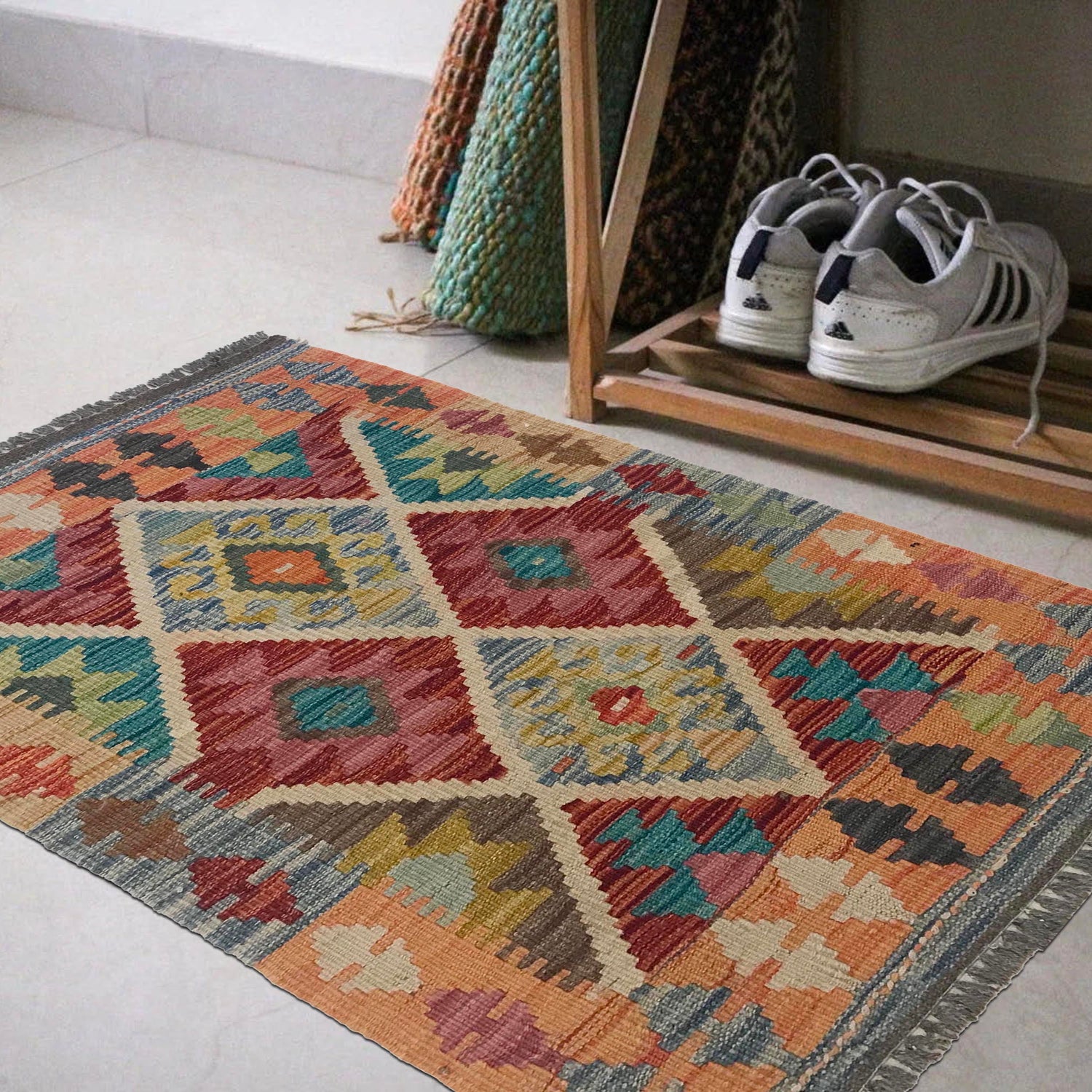 Handmade Vegetable Kelim 2' 0" x 2' 11" (ft) - No. W35558