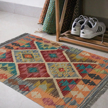 Handmade Vegetable Kelim 2' 0" x 2' 11" (ft) - No. W35558