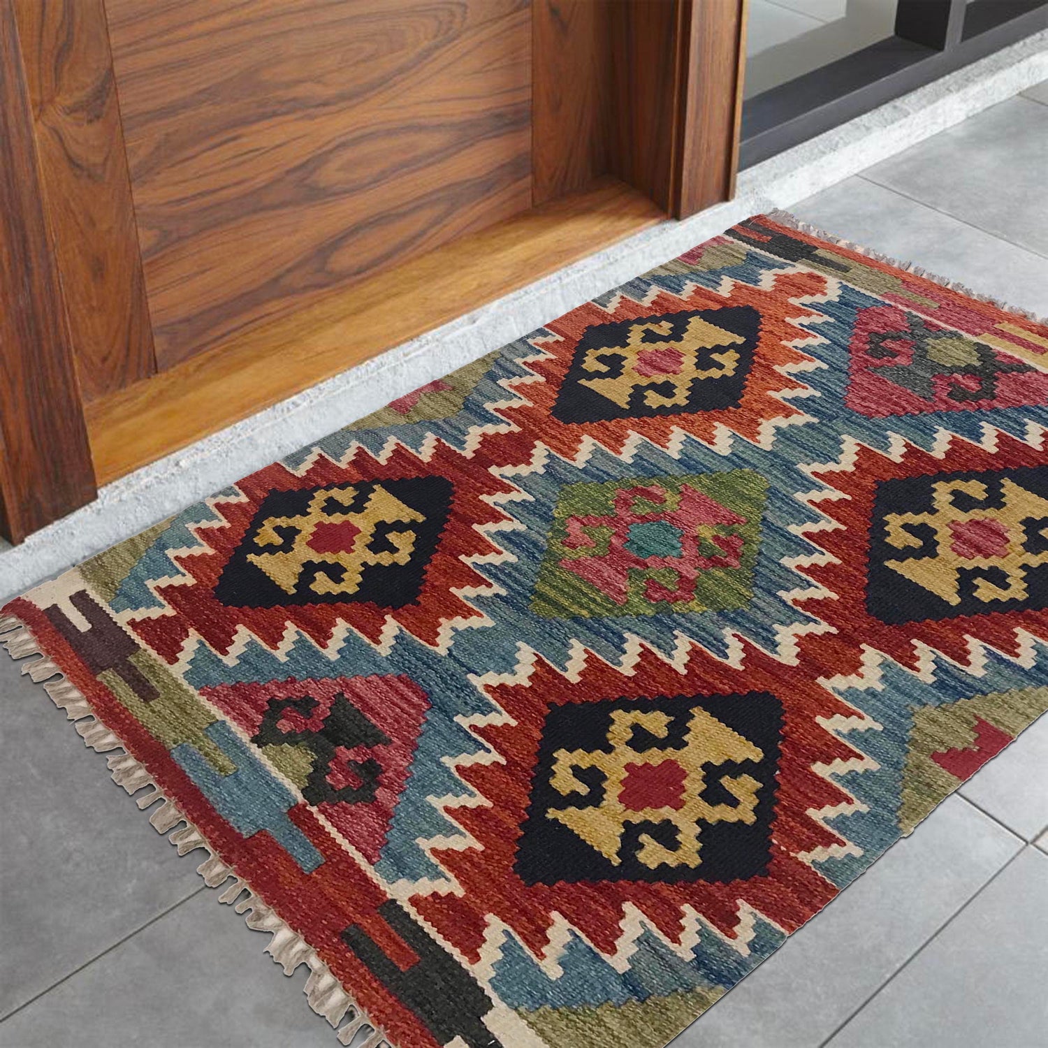 Handmade Vegetable Kilim 2' 2" x 2' 11" (ft) - No. W35562