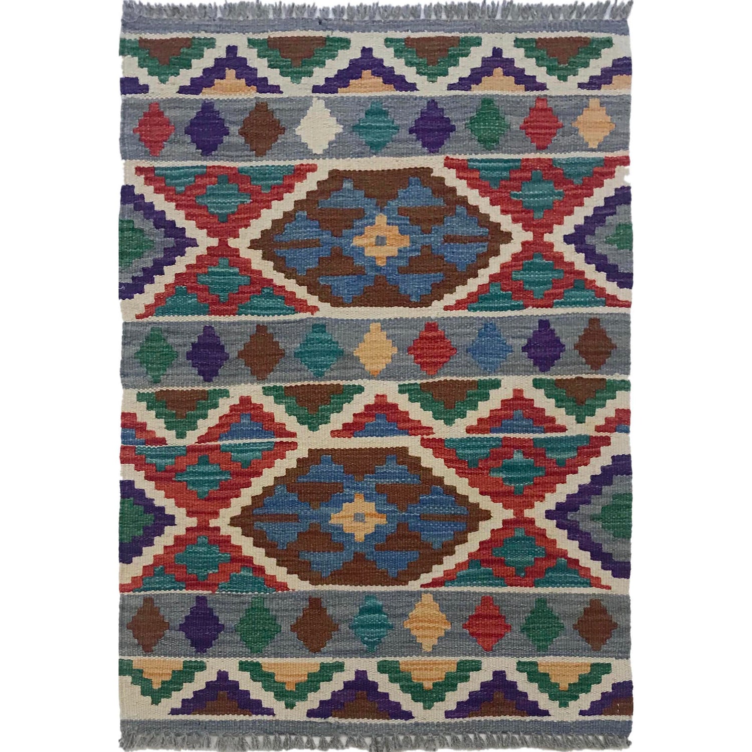 Handmade Vegetable Kilim 2' 1" x 2' 11" (ft) - No. W35565